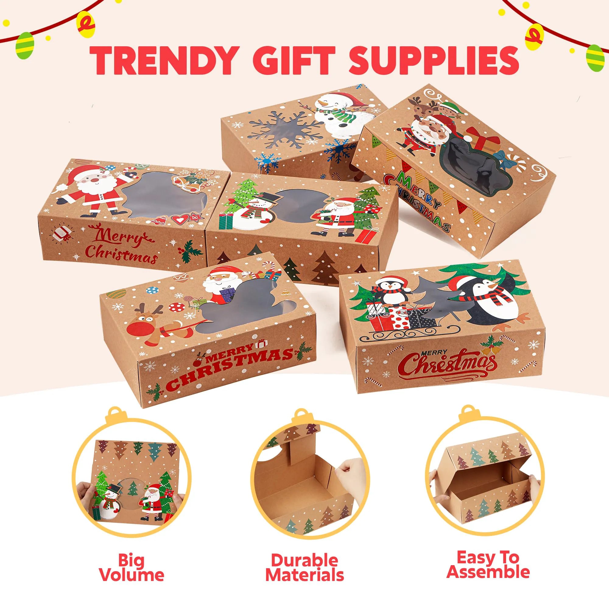 12PCS Christmas Cookie Boxes for Gift Giving