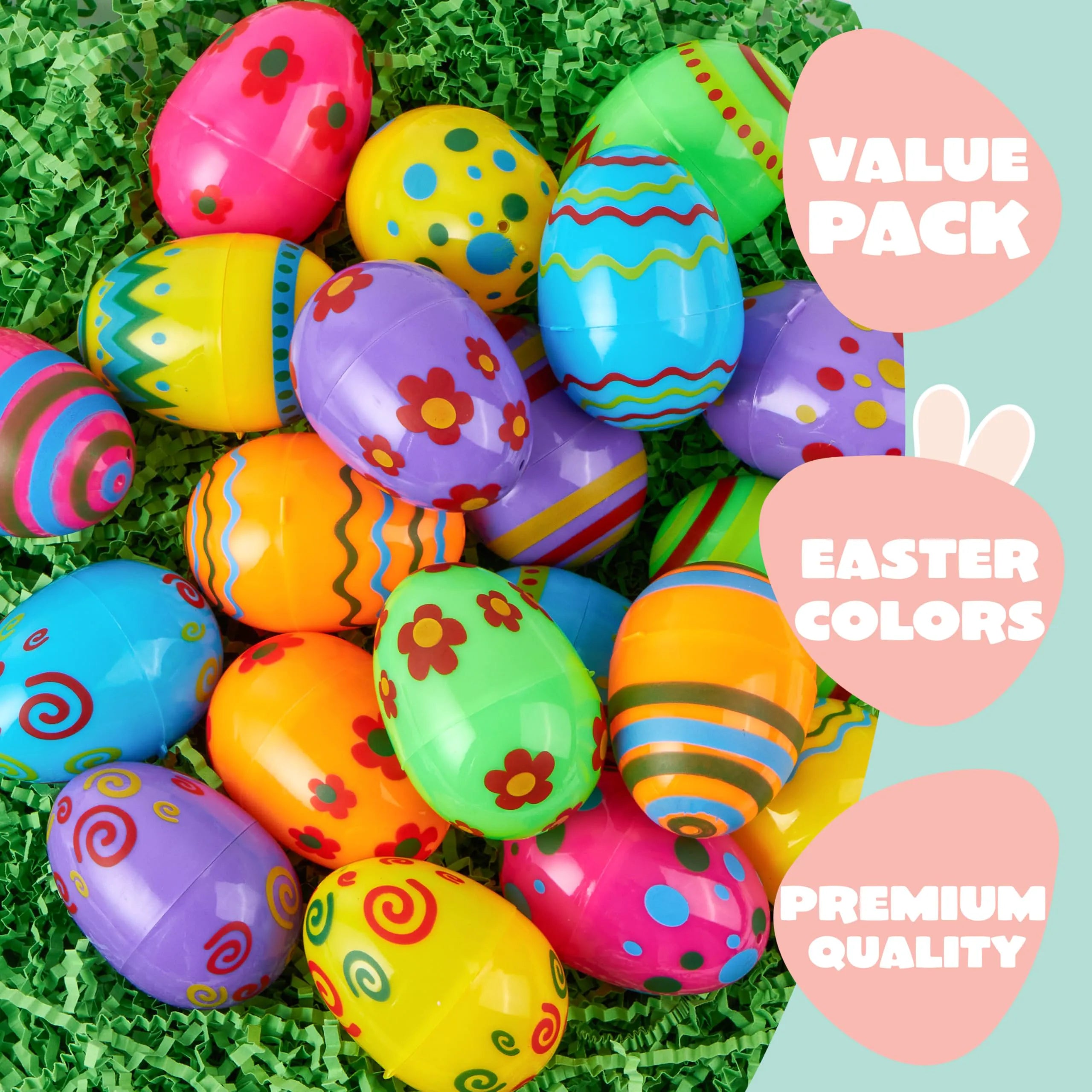 24PCS 2.3" Printed Eggs