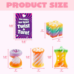 28-Pack Kids Valentine Cards with Impossible Spiral Cone Fidget Toys