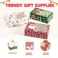 12 Pcs Christmas Cookie Boxes for Gift Giving