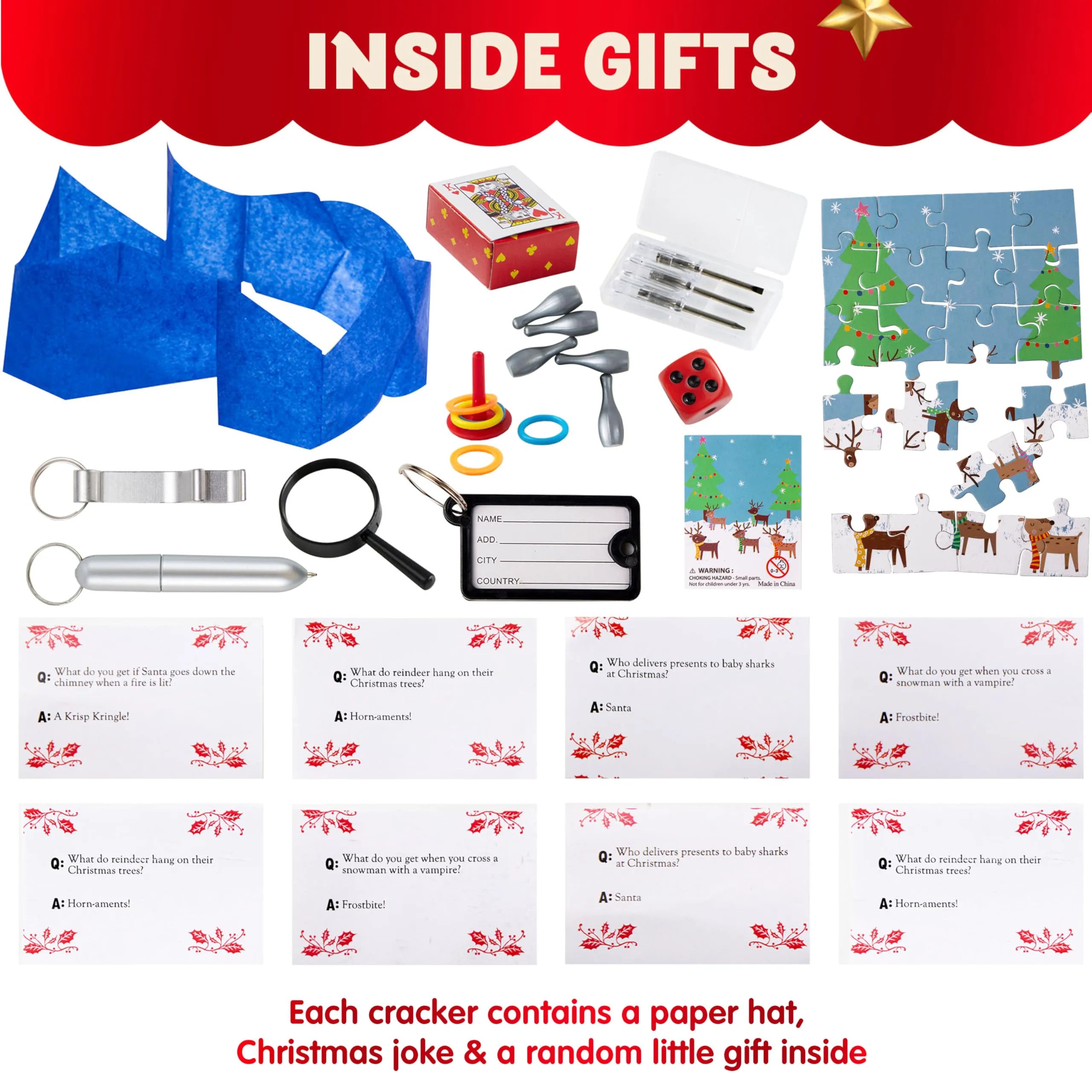 Christmas Party Table Favors (Cute Christmas) - 8 Pack