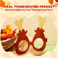 36 Pack Thanksgiving Turkey Glasses, Turkey Eyewear Photo Props for Kids