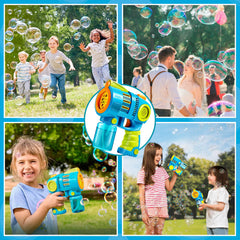 2-Pack Bubble Gun Machine with Refill Solution, 5000+ Bubbles Per Minute