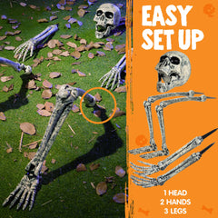 5 Pcs Life Size Skeleton Halloween Decorations for Outdoor Use