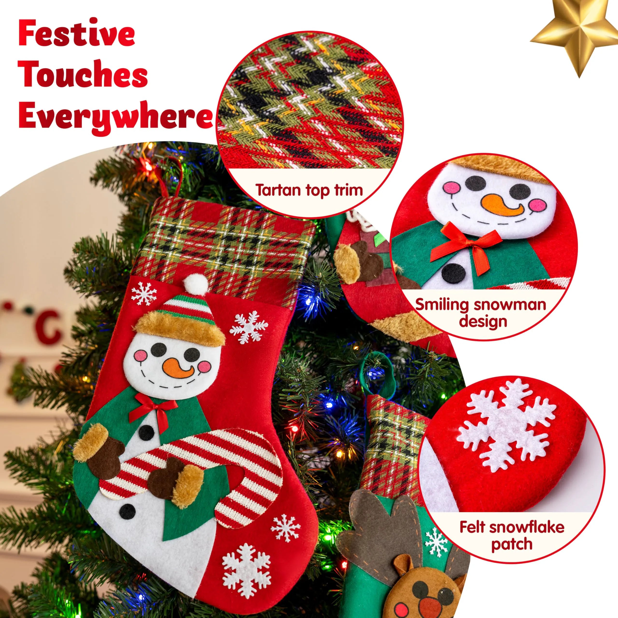 3-Piece Set of 18-Inch Christmas Stockings