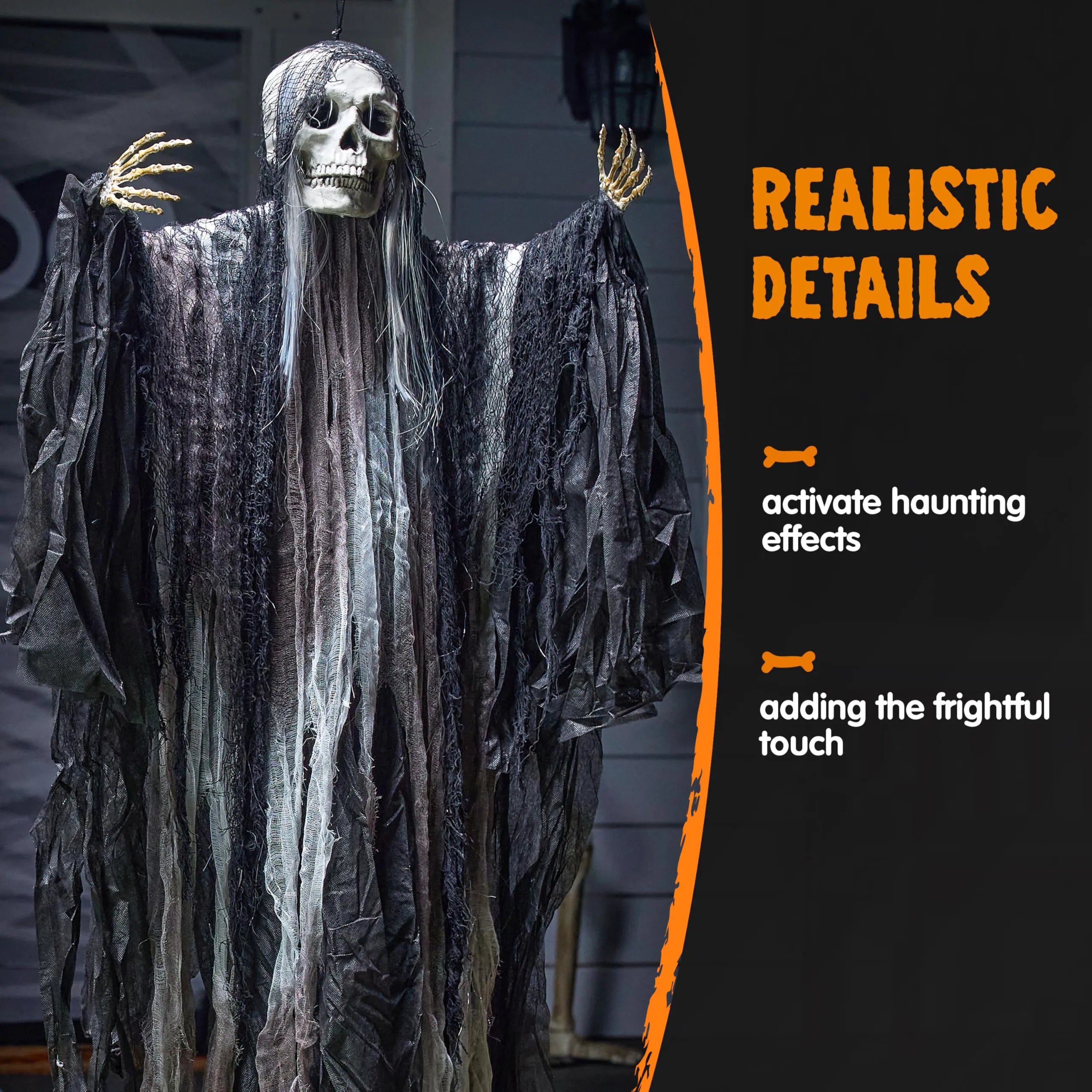 2 Pack Halloween Grim Reaper Hanging Decorations for Outdoor