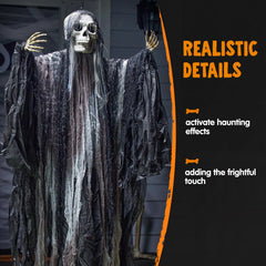 2 Pack Halloween Grim Reaper Hanging Decorations for Outdoor