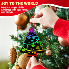 72 Pcs Christmas Scratch Art Ornaments