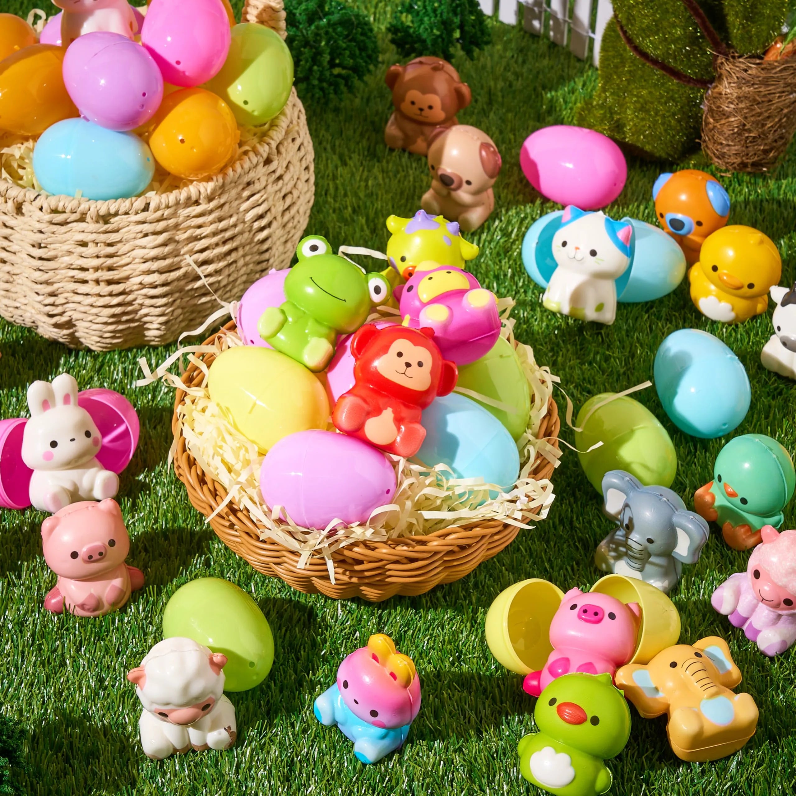 24-Pack Easter Prefilled Eggs with Animal Squishy Toys