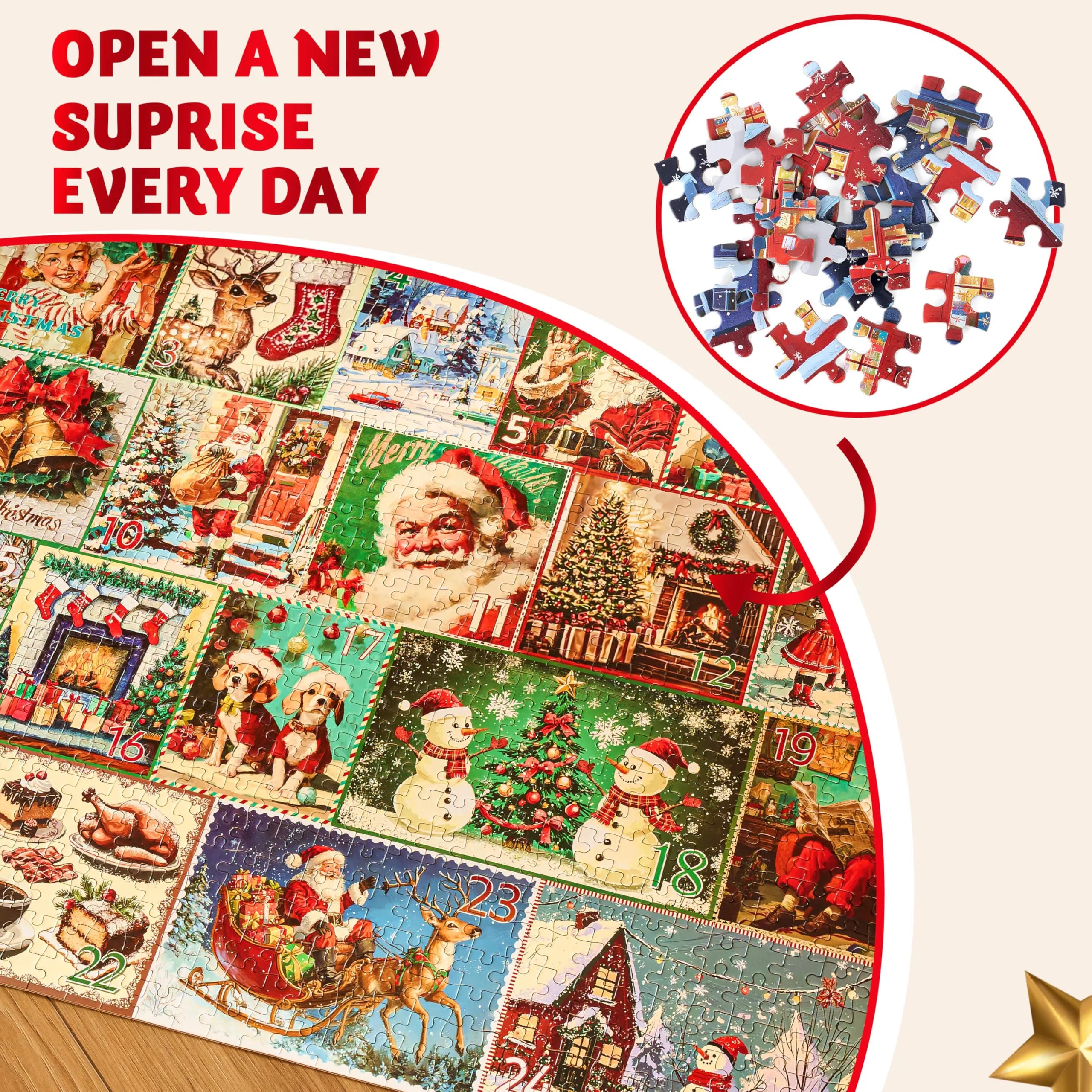 1000-Piece 24-Day Christmas Advent Calendar Puzzles