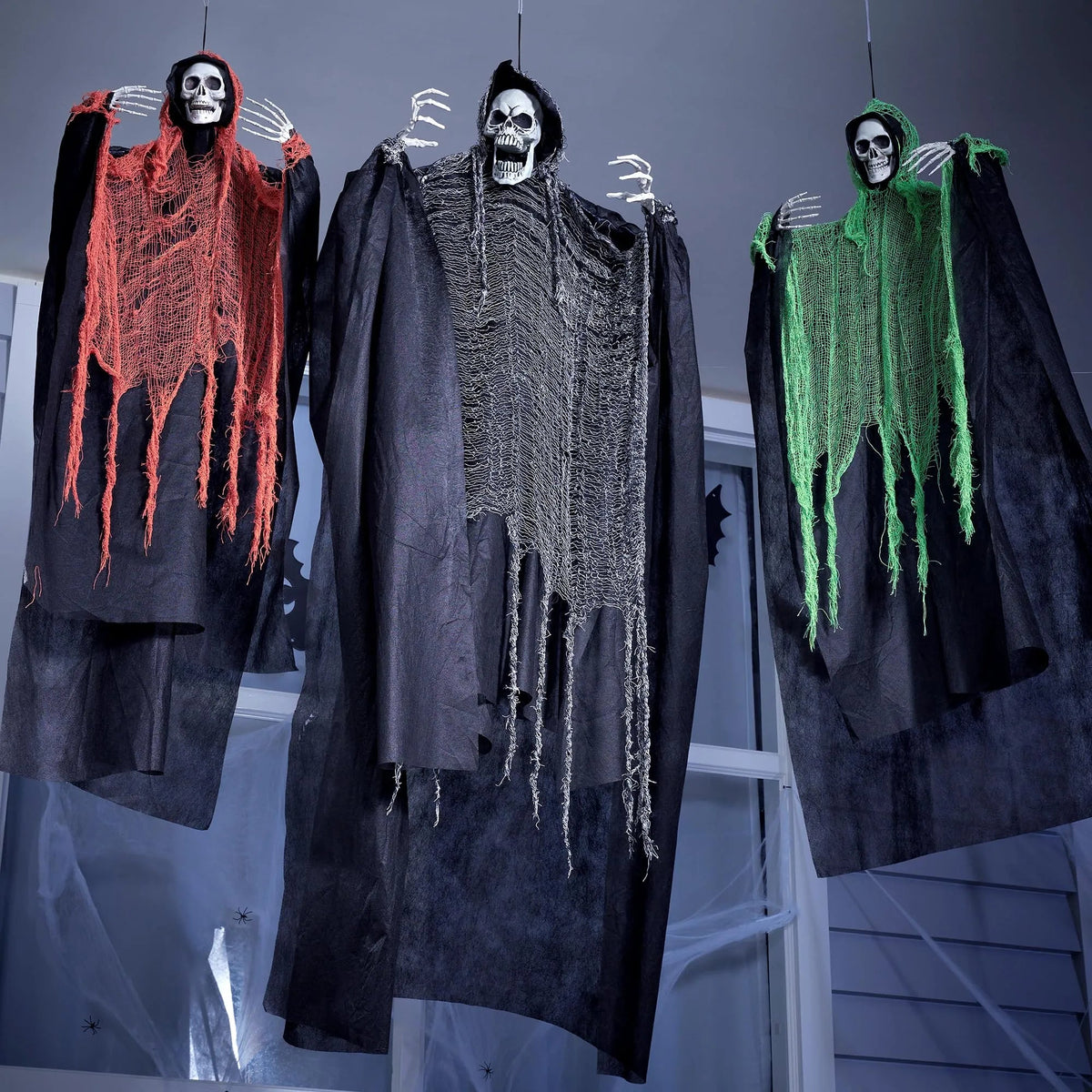 3 Pcs Halloween Hanging Grim Reapers - One 67in & Two 47in