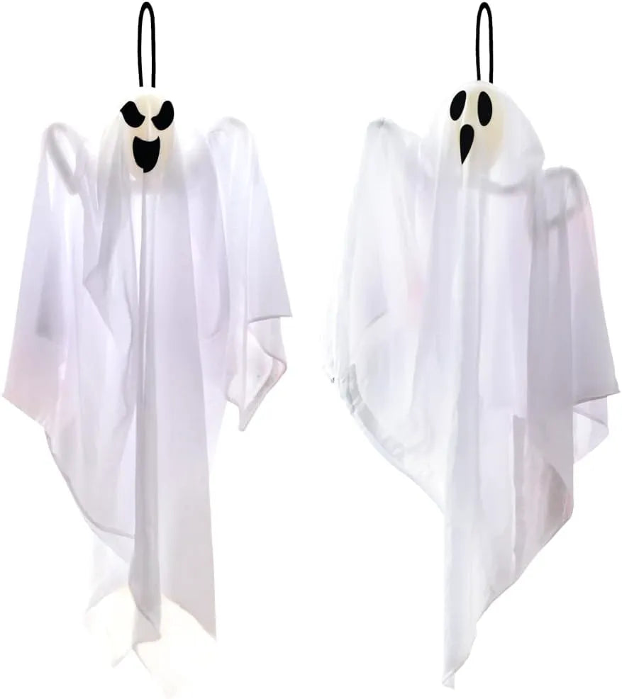 2 Pack 27.5" Halloween Hanging Ghosts Outdoor Decoration