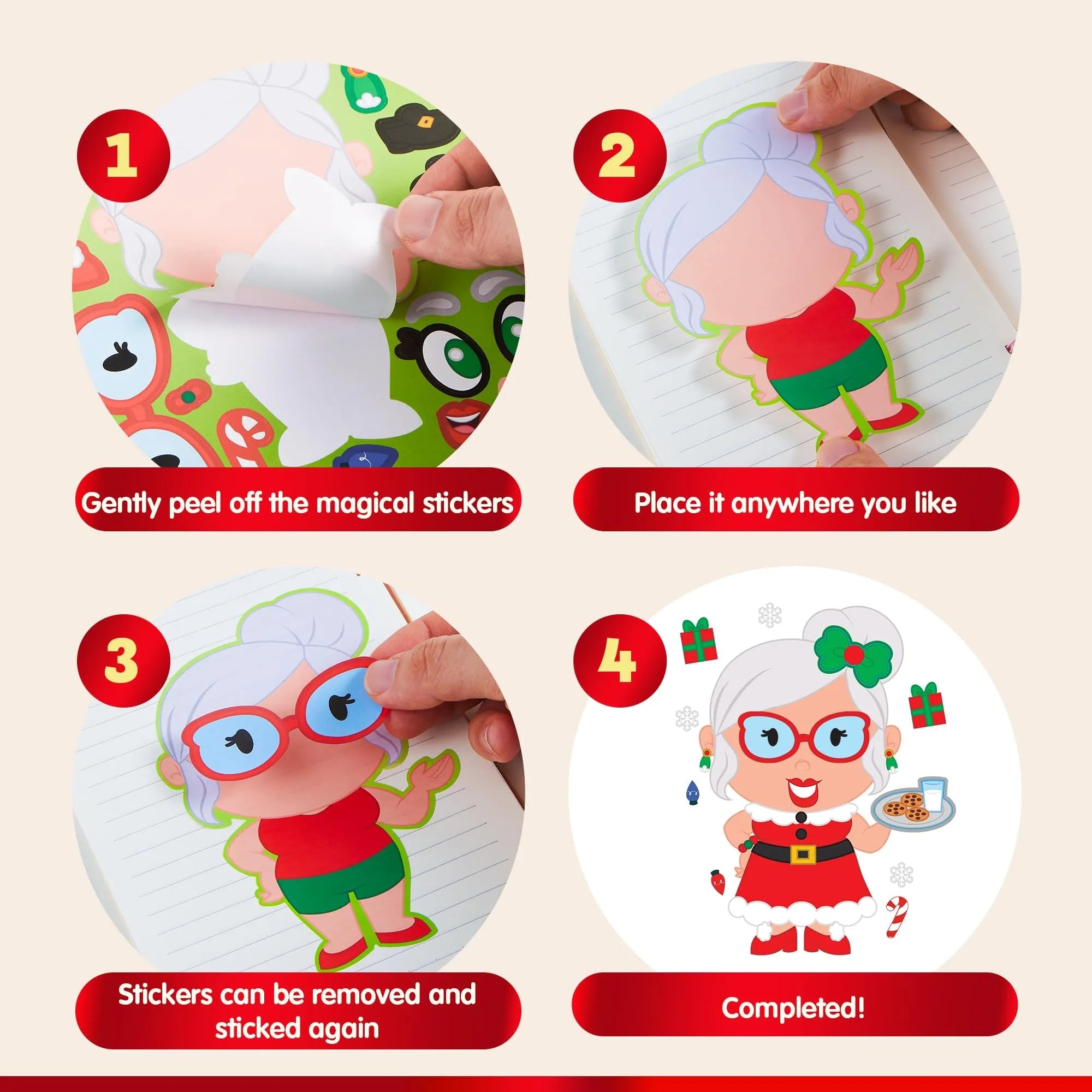 Christmas Make-A-Face Sticker: Create Your Own Arts & Crafts