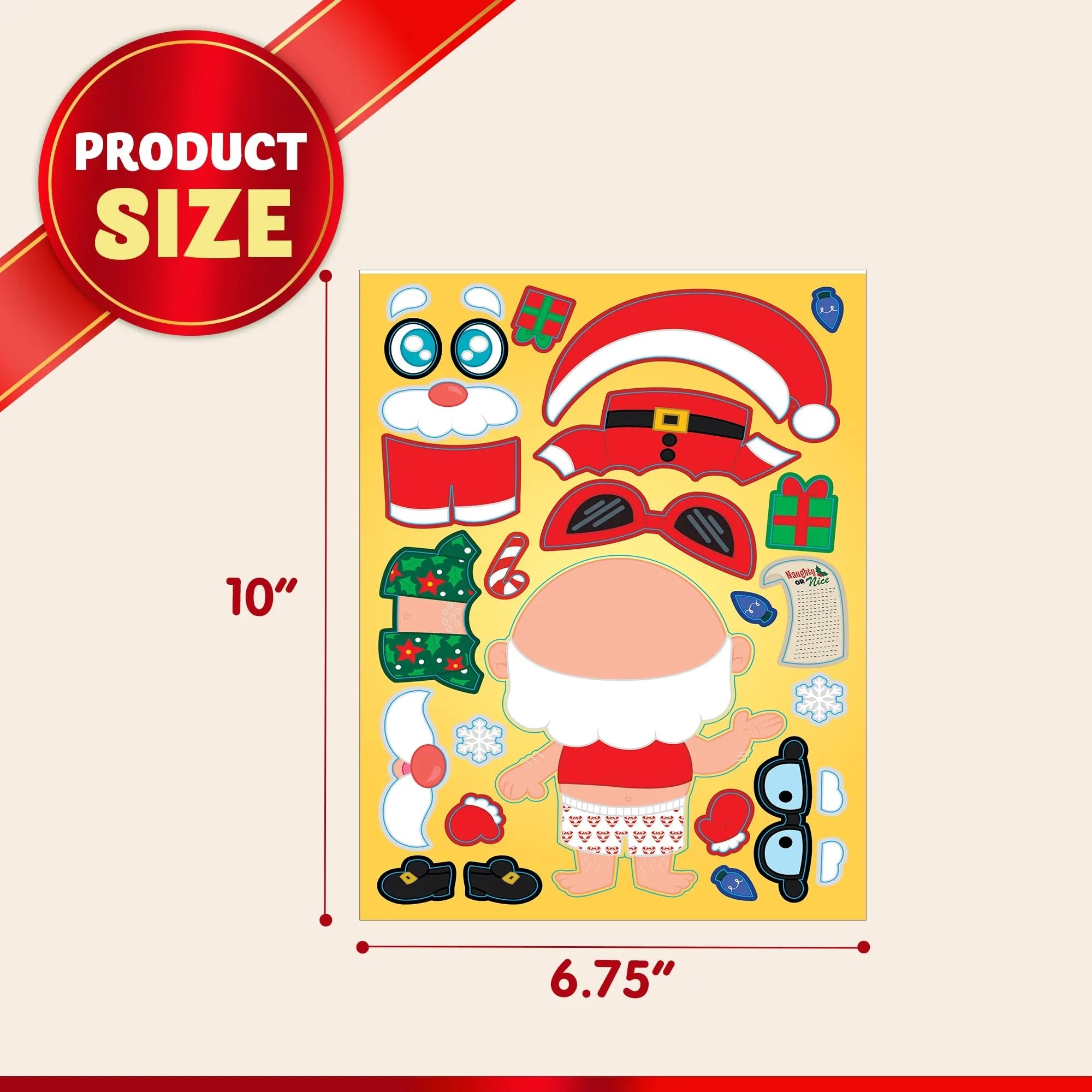 Christmas Make-A-Face Sticker: Create Your Own Arts & Crafts