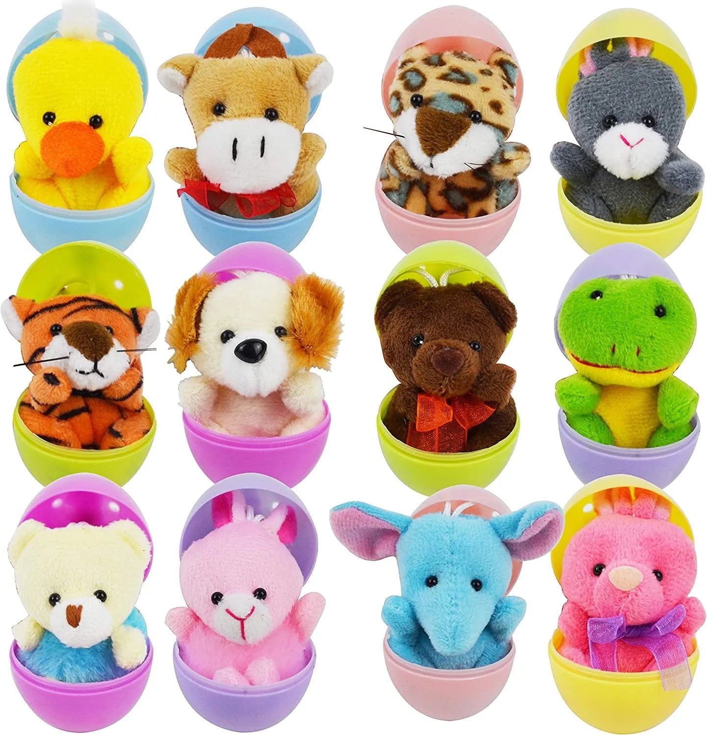48-Pack Animal Plush Toys in Prefilled Easter Eggs