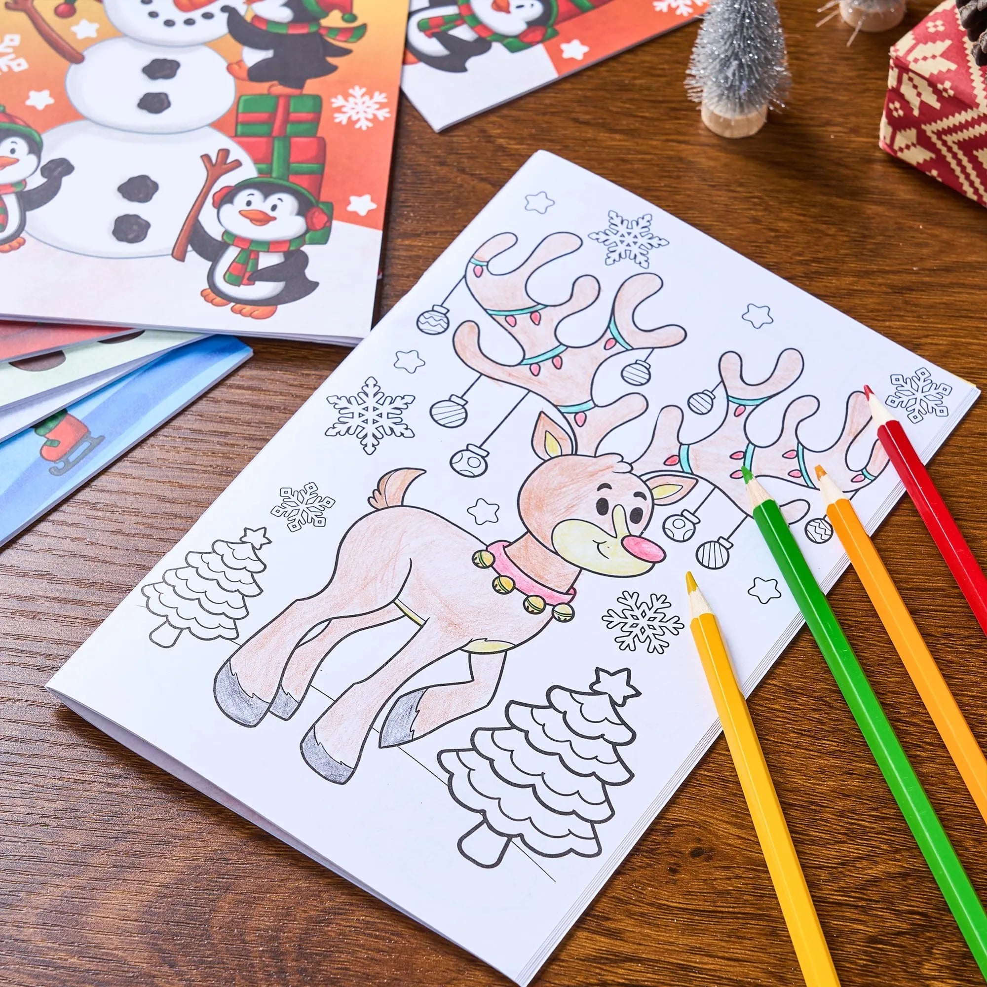 48-Pack Christmas Coloring Books for Kids, 6 Assorted Designs