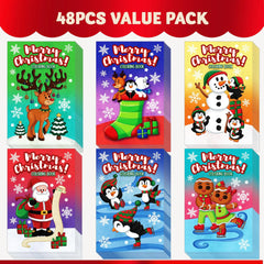 48-Pack Christmas Coloring Books for Kids, 6 Assorted Designs