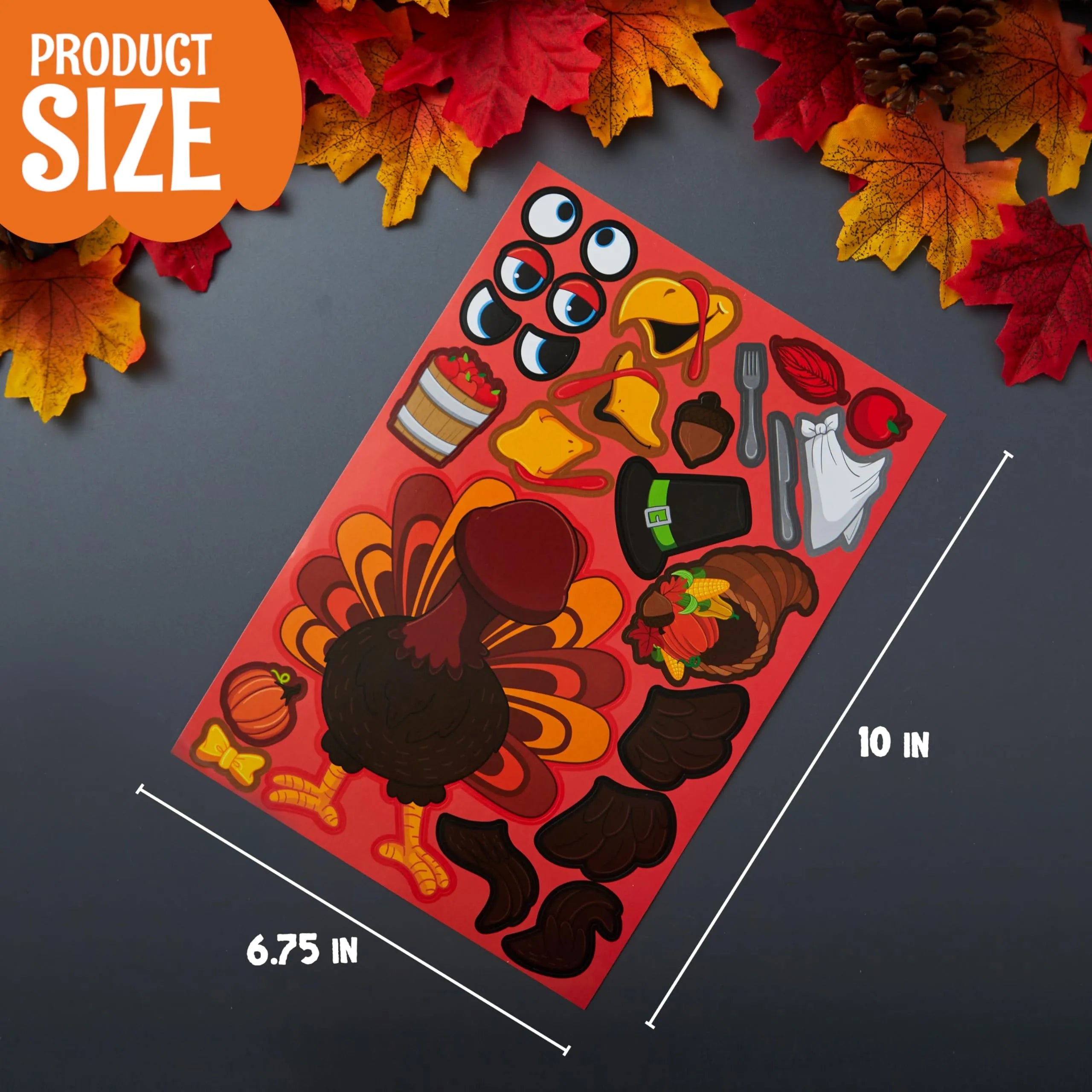 48-Piece Thanksgiving Make-A-Face Sticker Craft Kit
