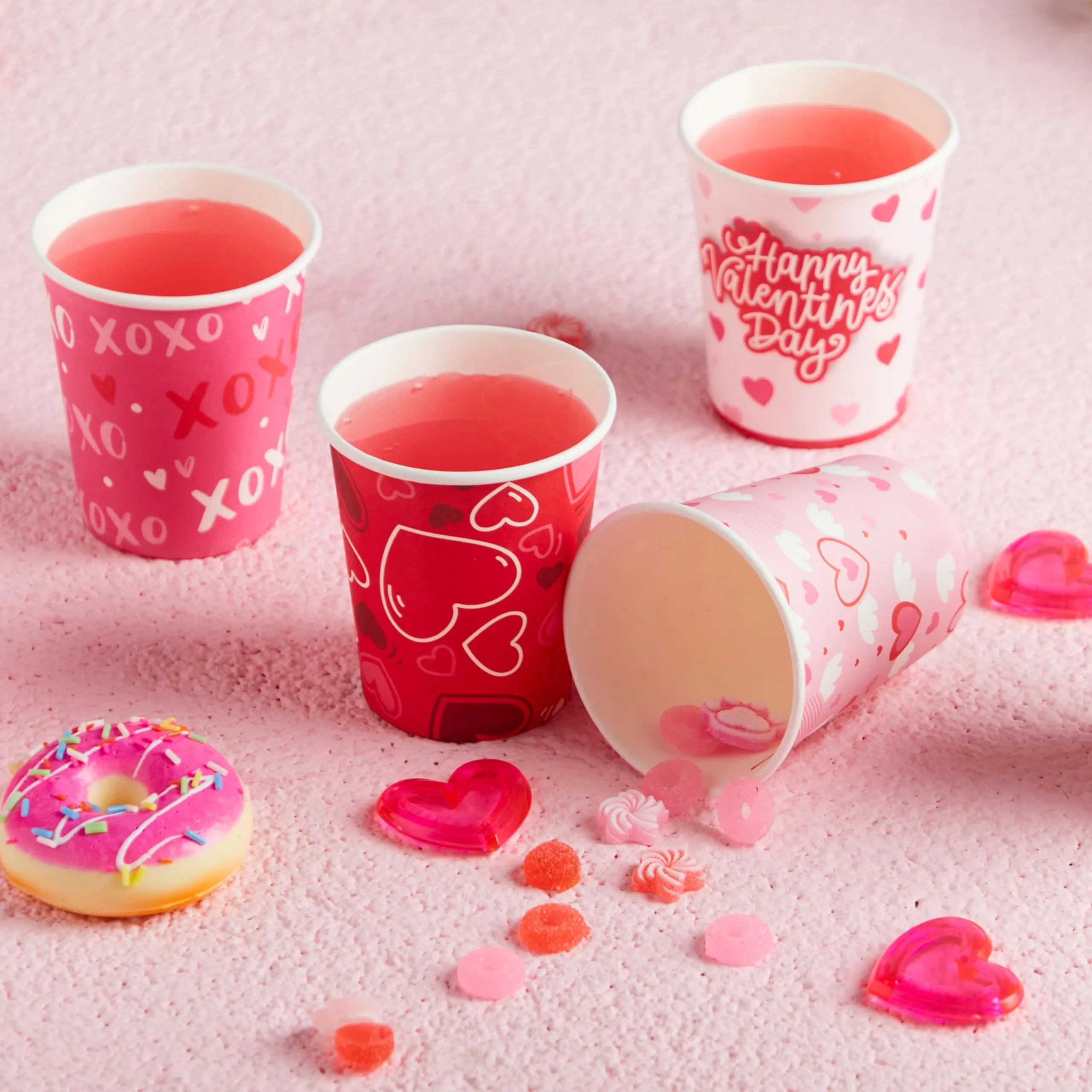 48-Pack Valentine's Day Disposable Cups - 9 oz Paper Cocoa Cups for Party Supplies