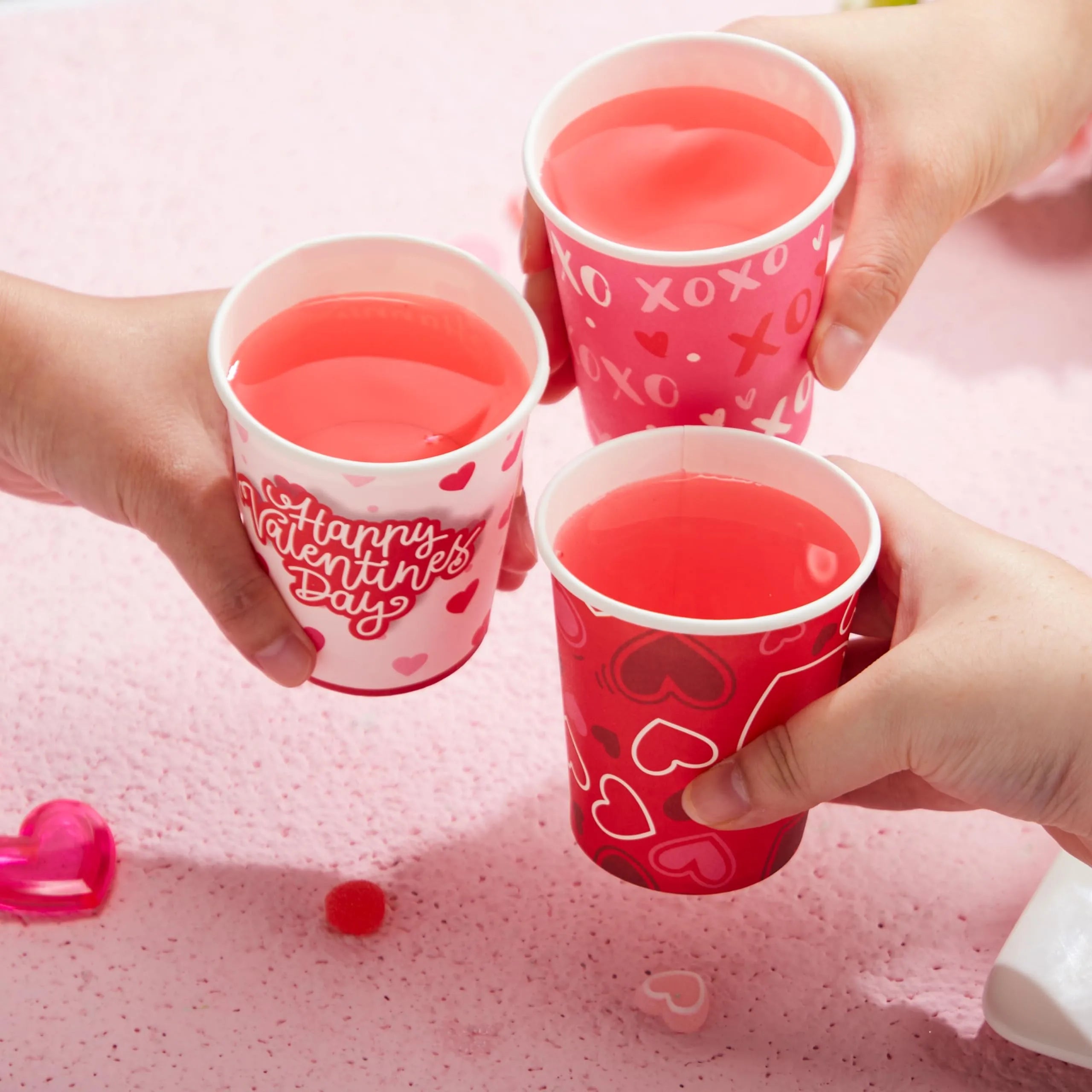 48-Pack Valentine's Day Disposable Cups - 9 oz Paper Cocoa Cups for Party Supplies