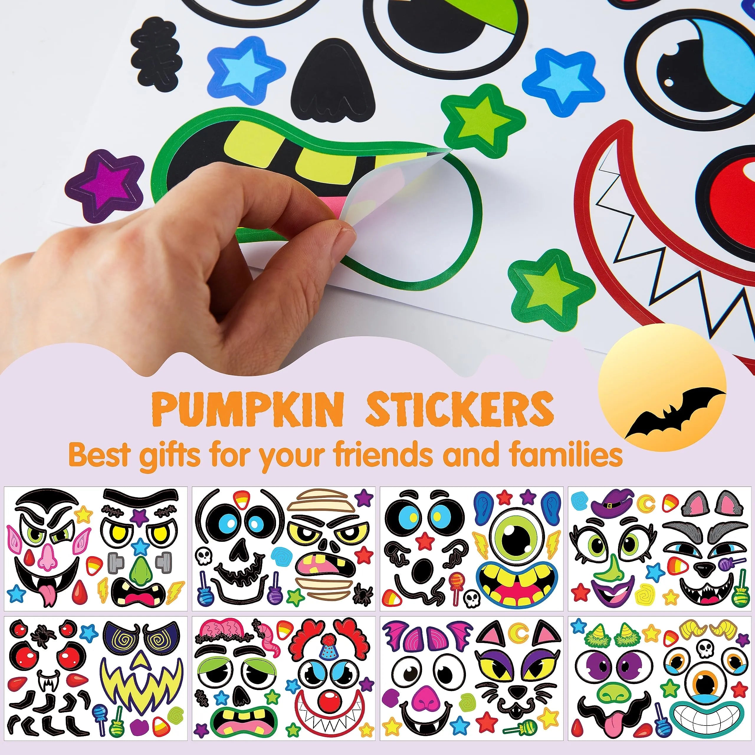 48 Pcs Halloween Pumpkin Stickers