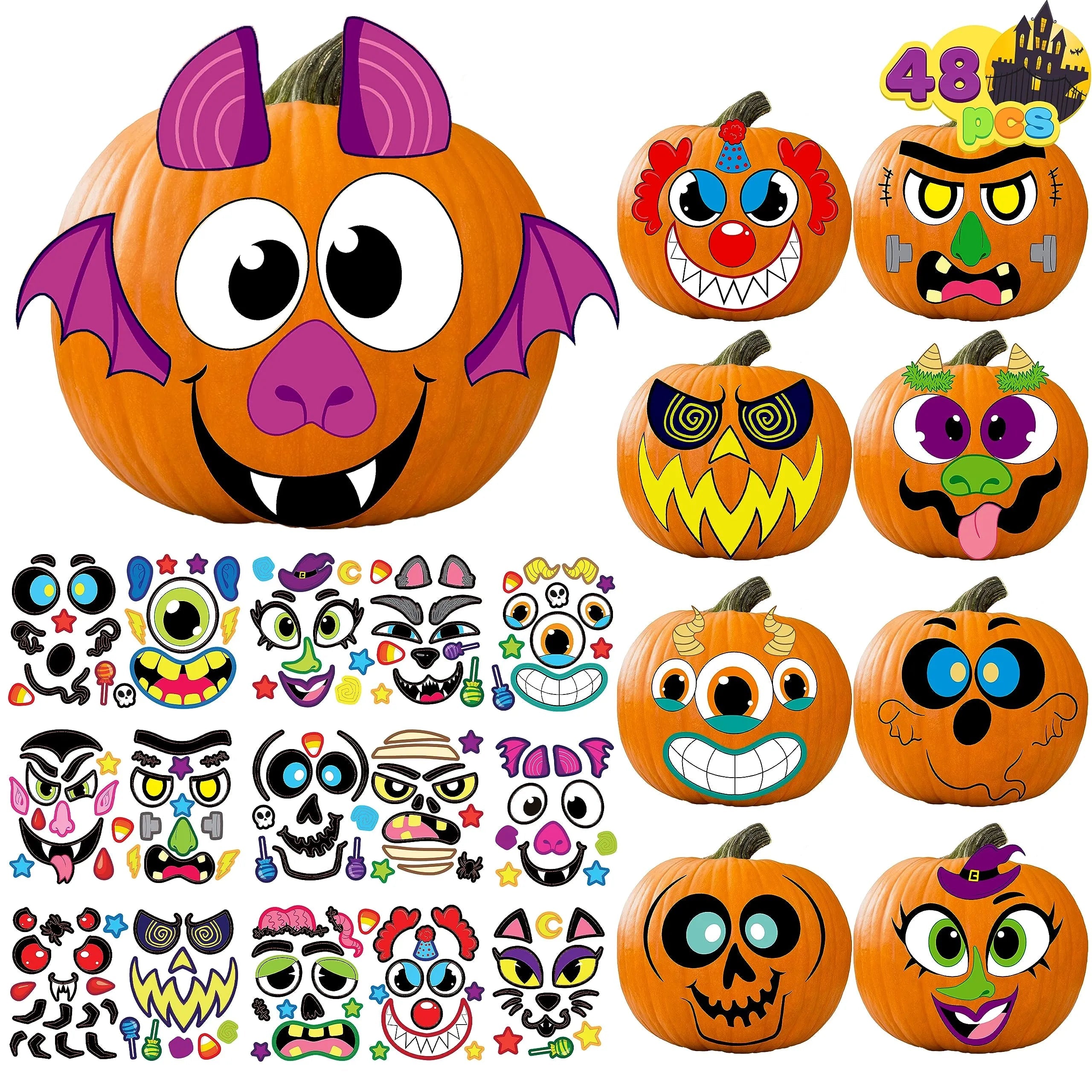 48 Pcs Halloween Pumpkin Stickers