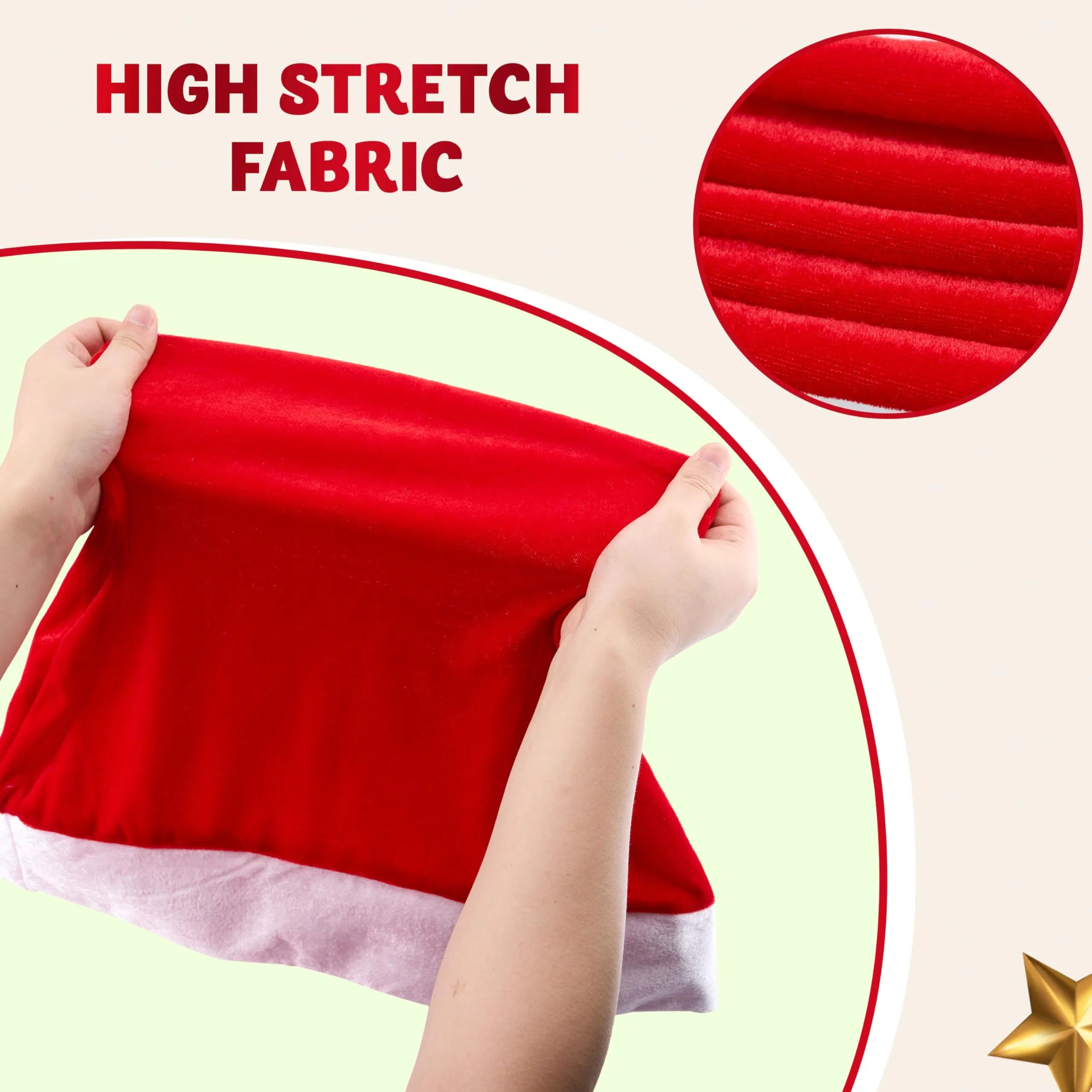4Pcs Christmas Chair Cover, Red Santa Hat Chair Slipcovers