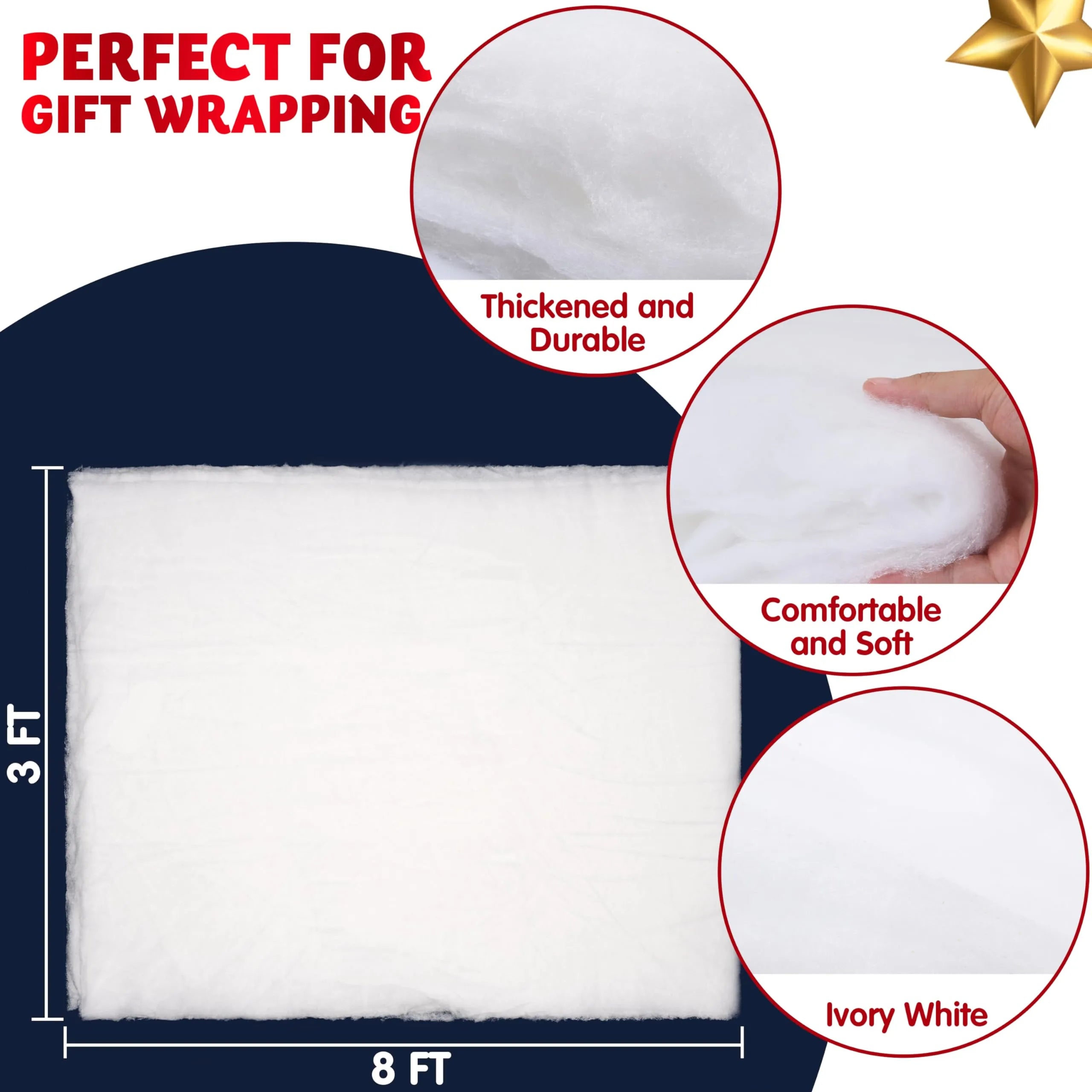 4 Pcs Christmas Snow Blanket Roll (3x8 Ft) for Holiday Decorations