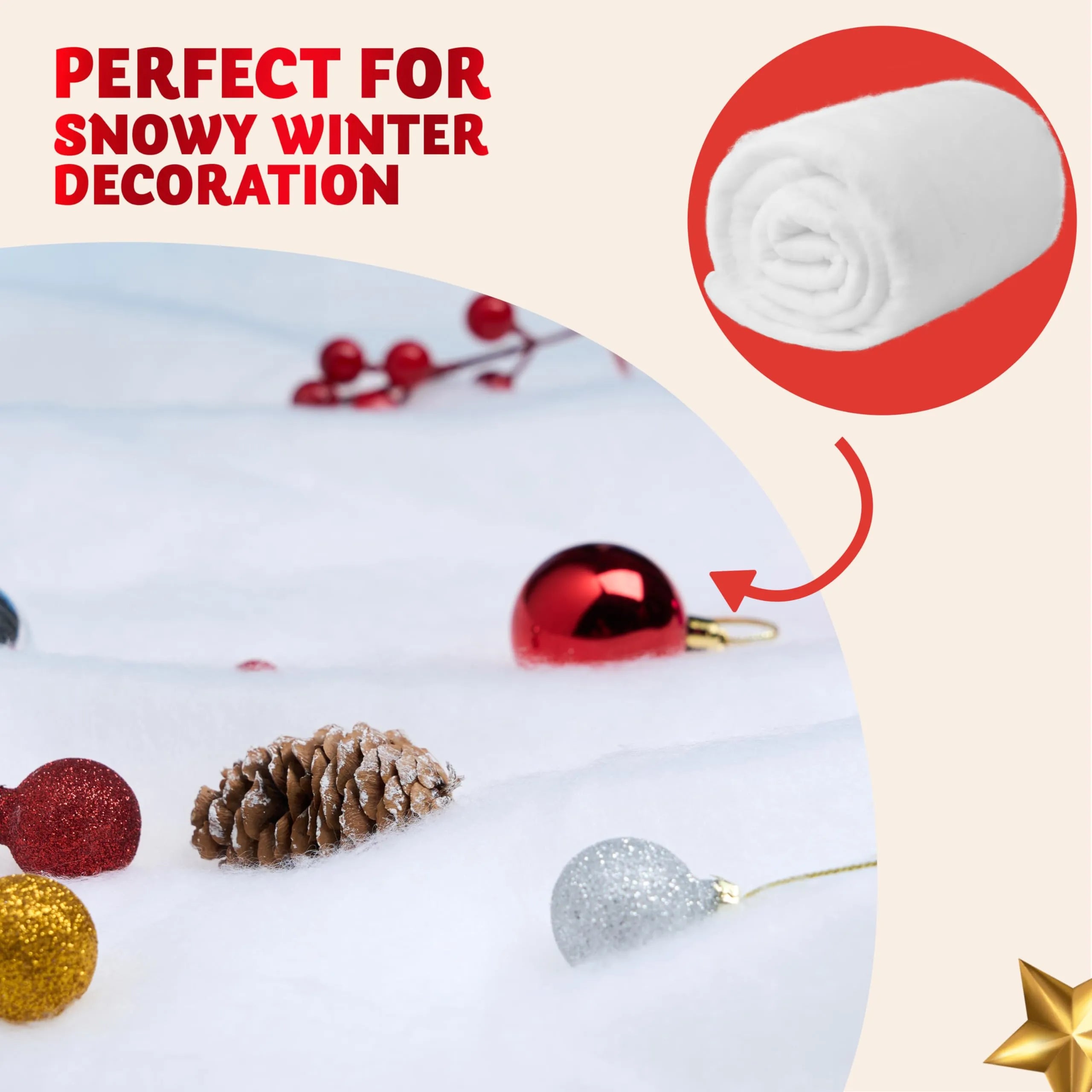 4 Pcs Christmas Snow Blanket Roll (3x8 Ft) for Holiday Decorations