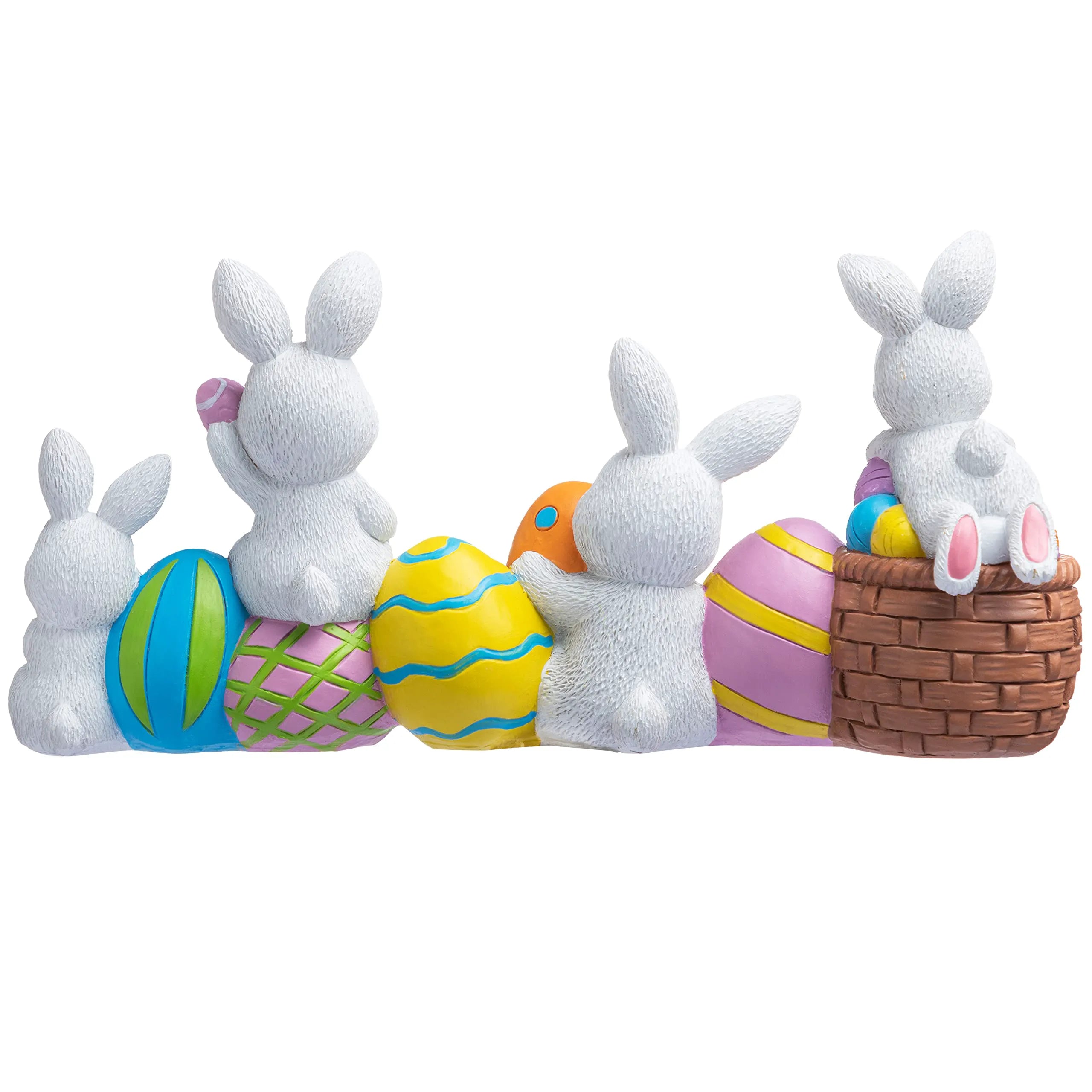 4-Piece Easter Bunny & Egg Resin Tabletop Decor for Home & Office