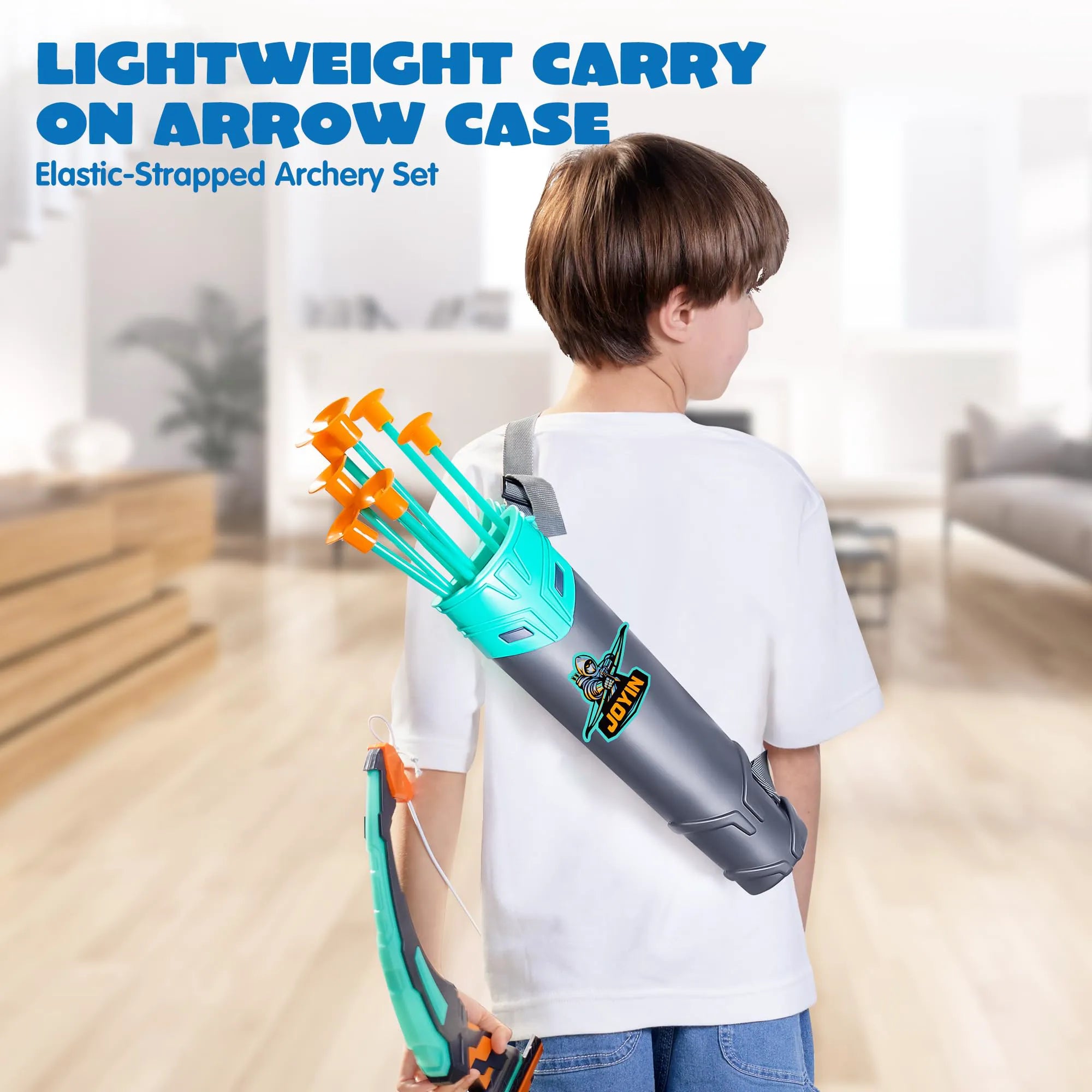 LED Light Up Archery Toy for Kids - Aqua Blue Bow and Arrow Set
