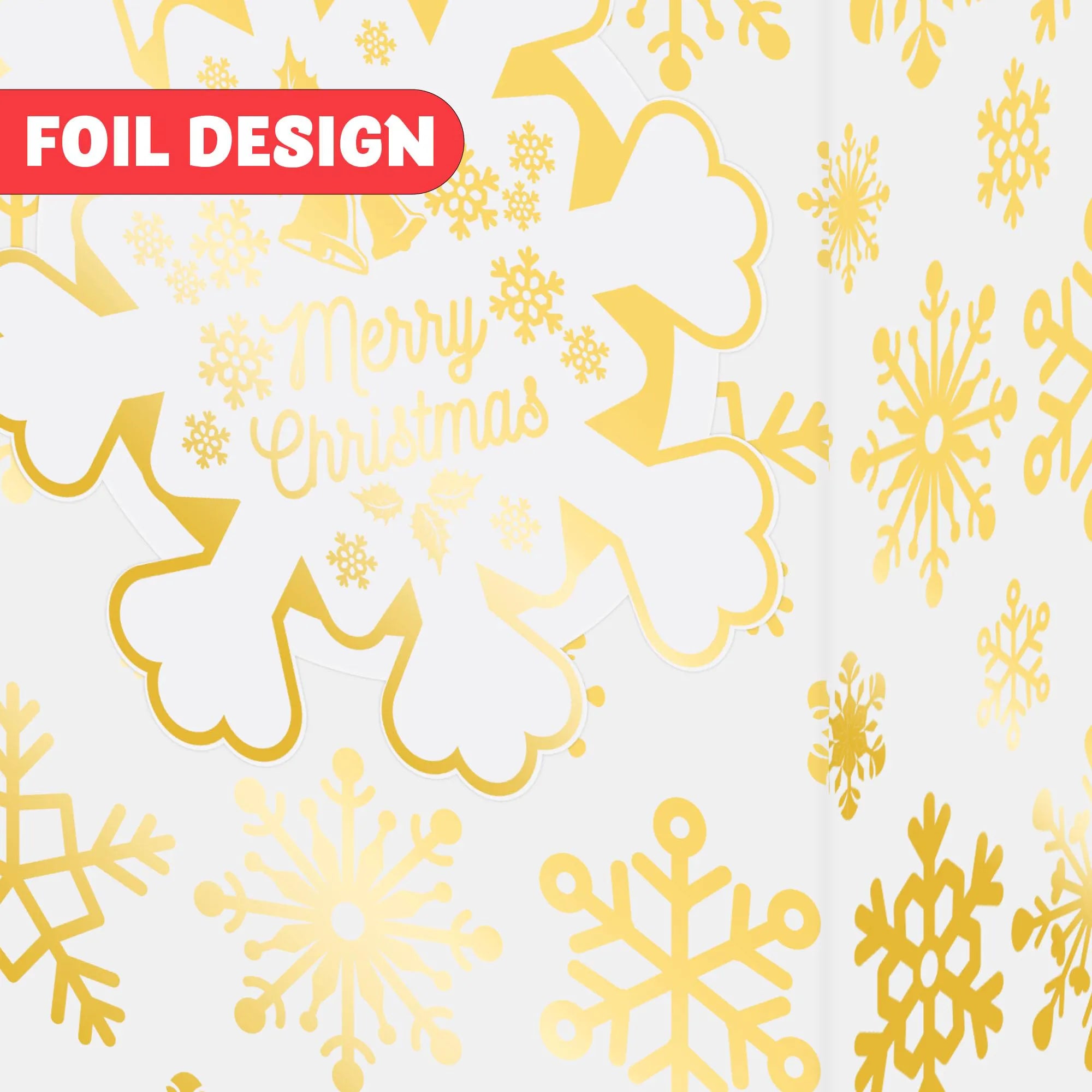 12 PCS Christmas Foil Gold Gift Bags with Tissue Paper and Name Card Tags