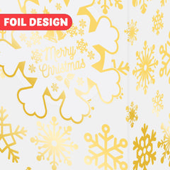 12 PCS Christmas Foil Gold Gift Bags with Tissue Paper and Name Card Tags