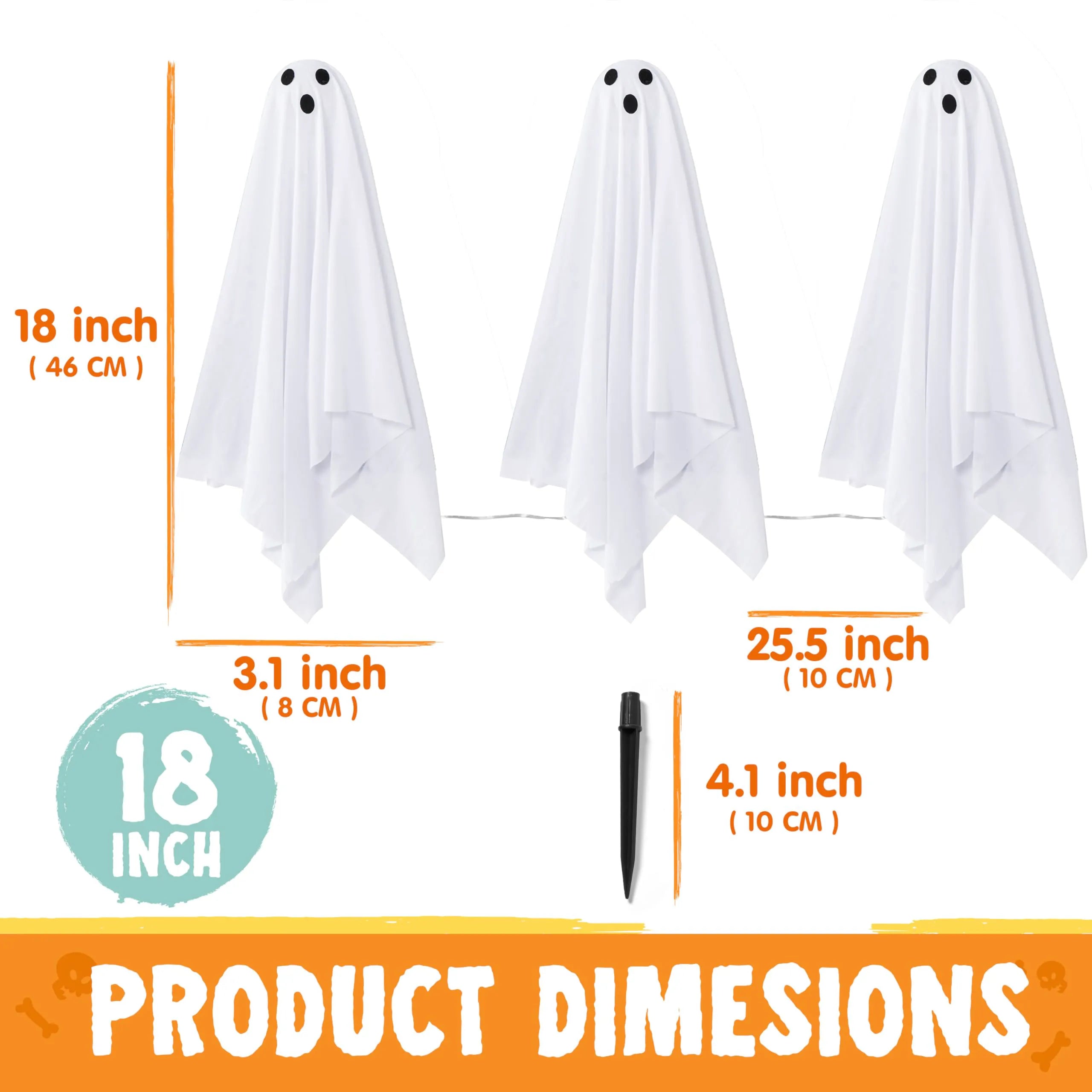 6-Pack Halloween Outdoor Ghost Pathway Lights
