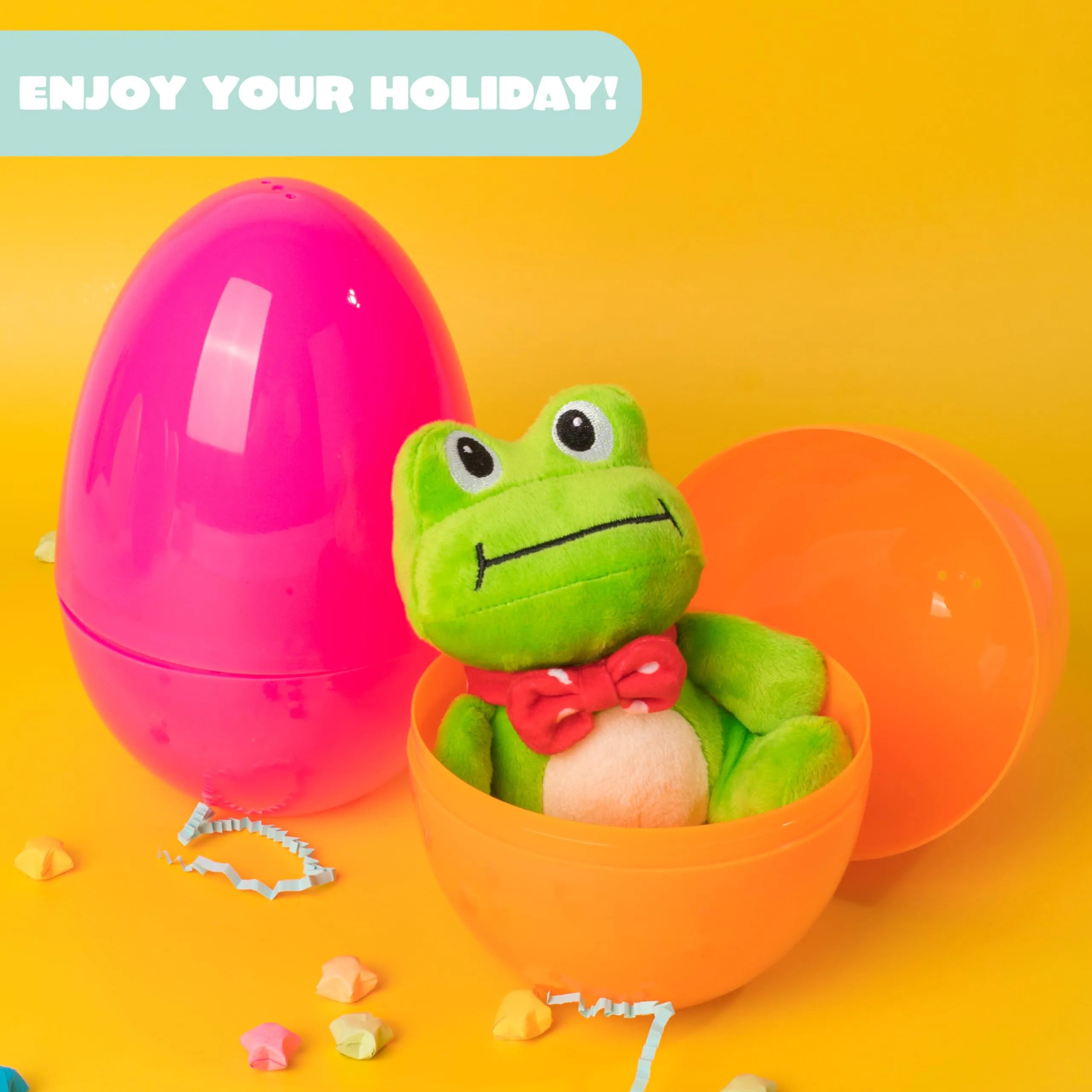 6-Pack 7-Inch Jumbo Colorful Plastic Easter Egg Shells for Easter Egg Hunt