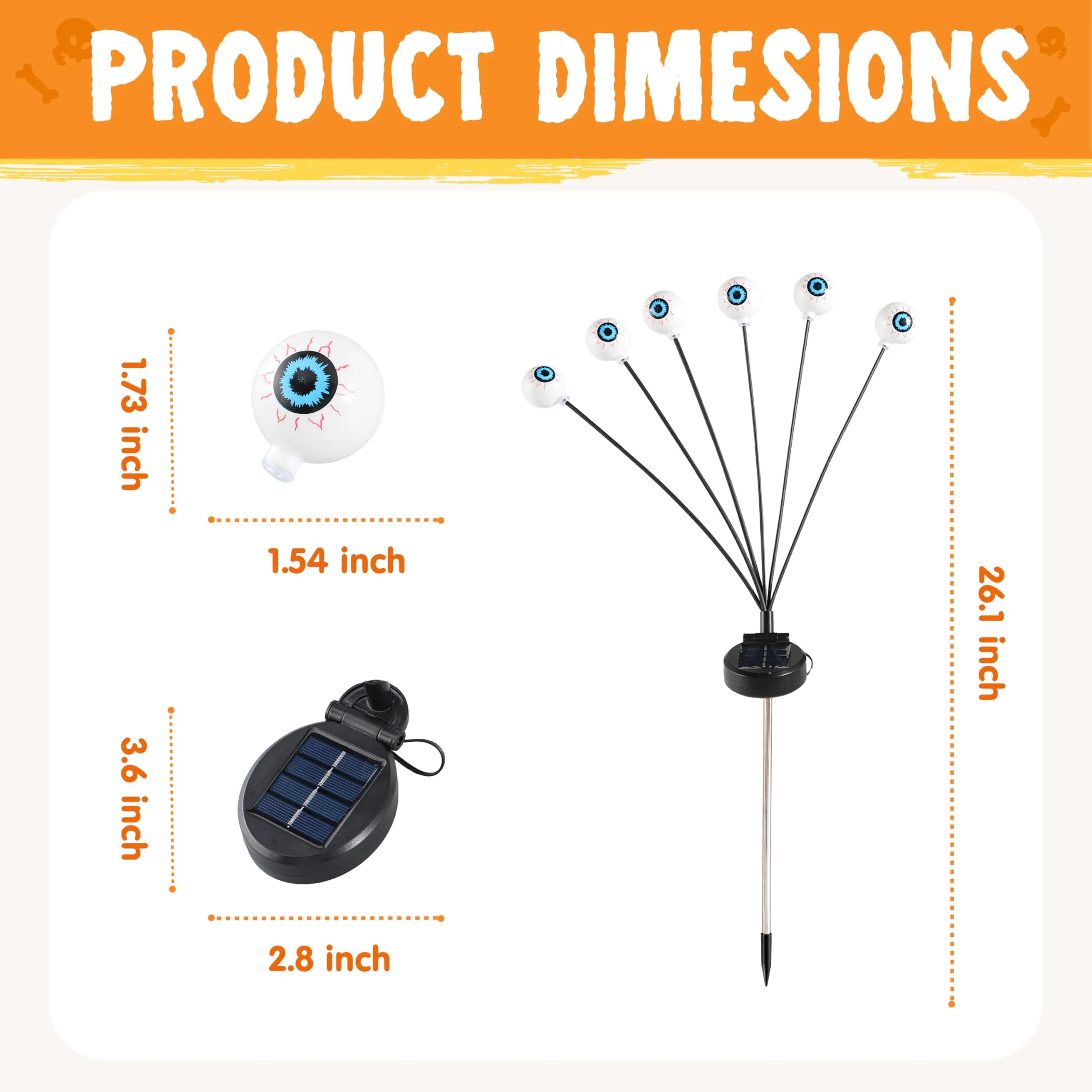 Scary Solar Eyeball Lights for Outdoor Halloween Decor