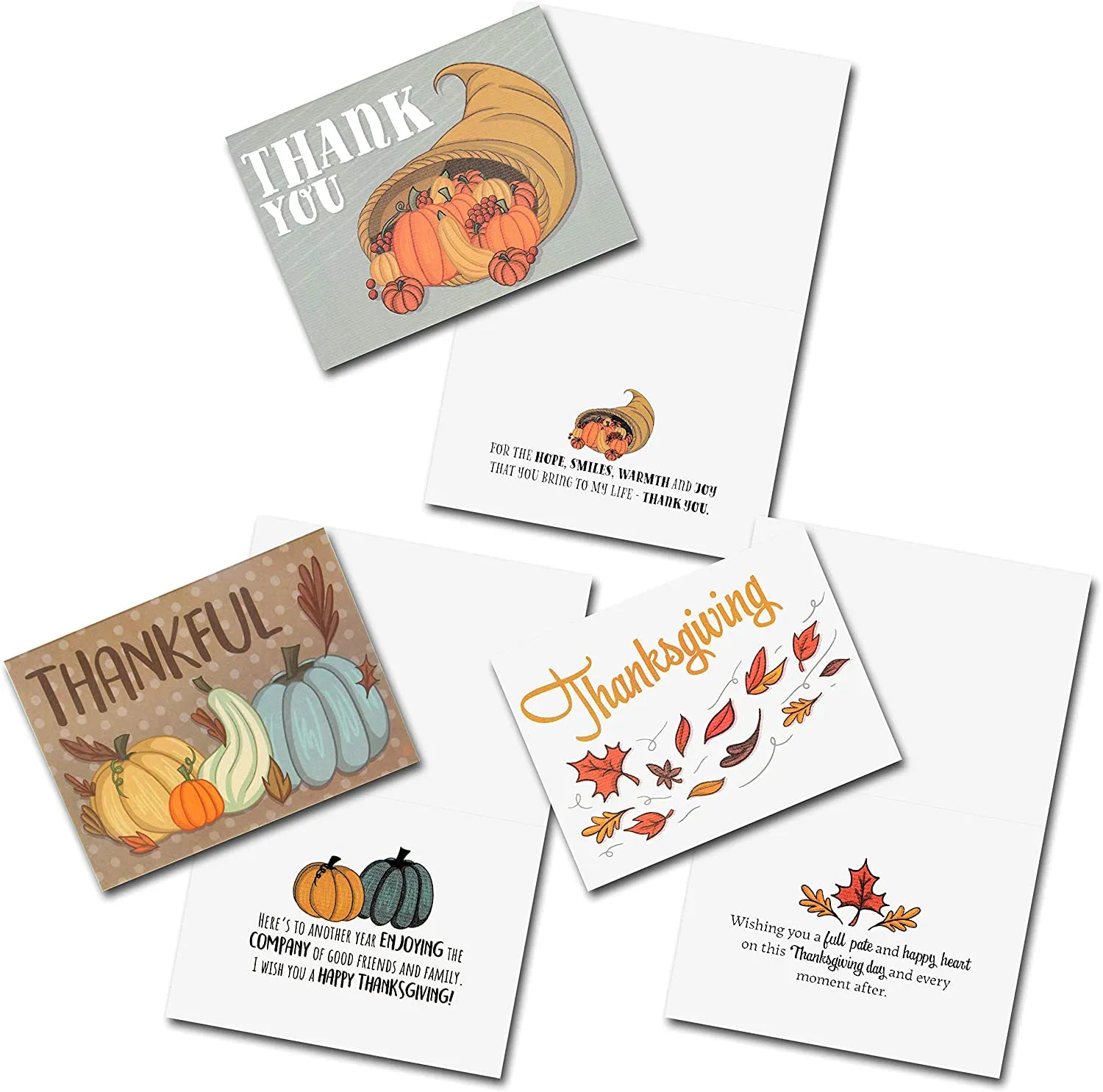 Thanksgiving Pumpkin Greeting Cards, 36 Pack