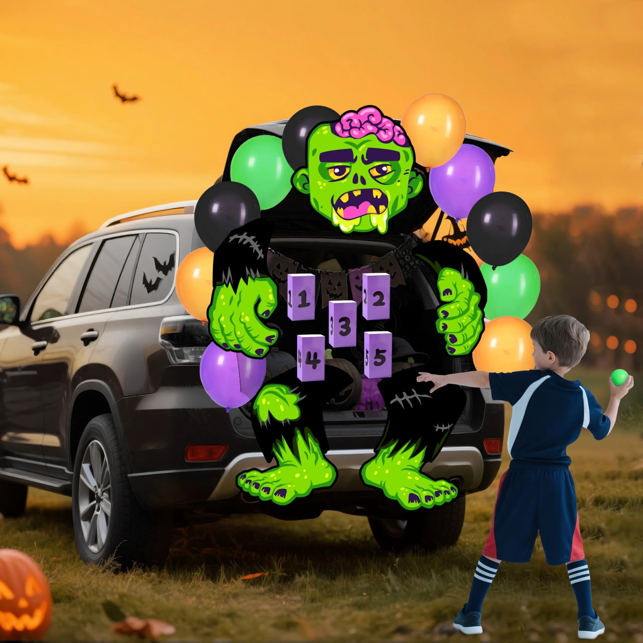 Halloween Trunk or Treat Kit: Zombie Toss Game Theme Decorations