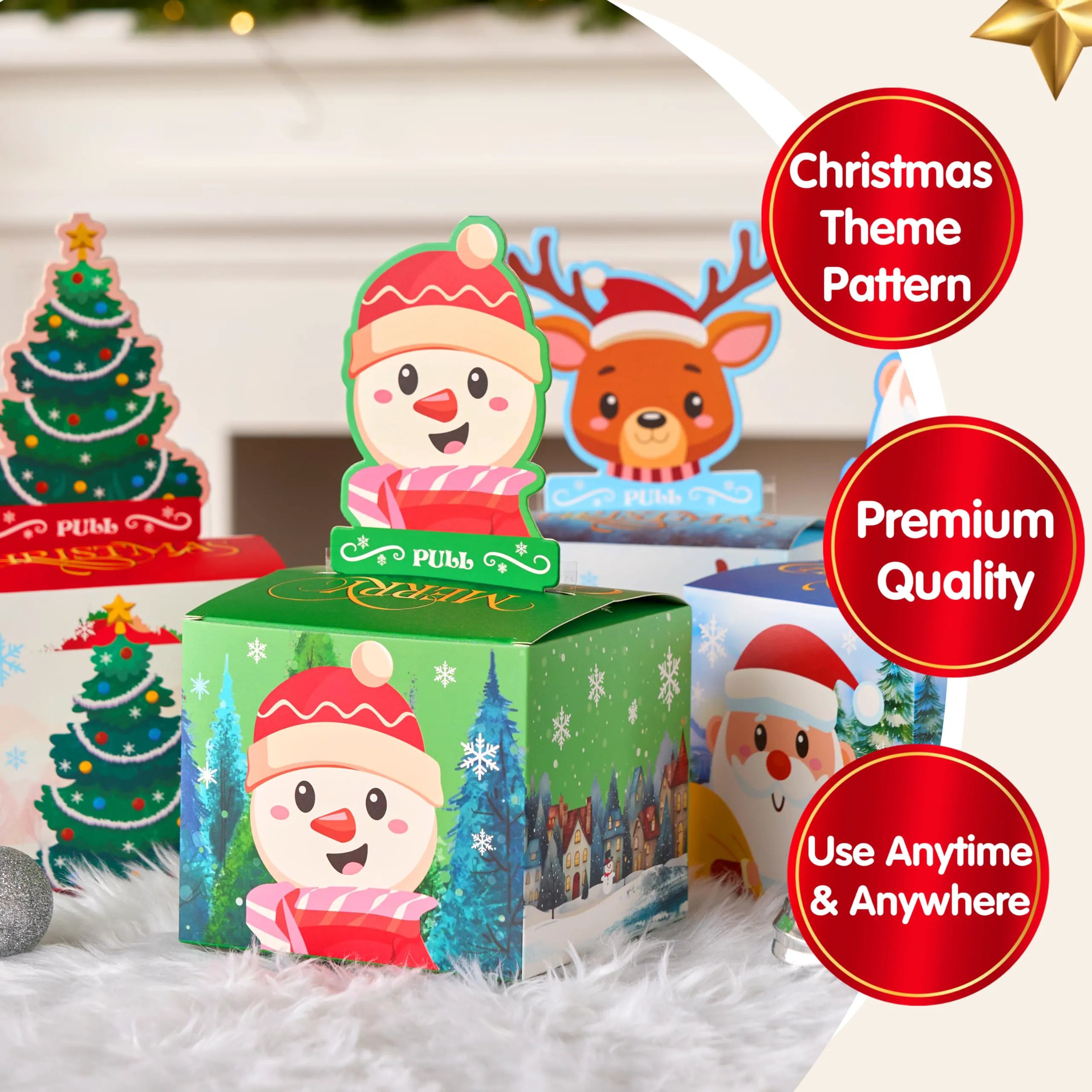 4PCS Christmas Cash Gift Pull Money Box