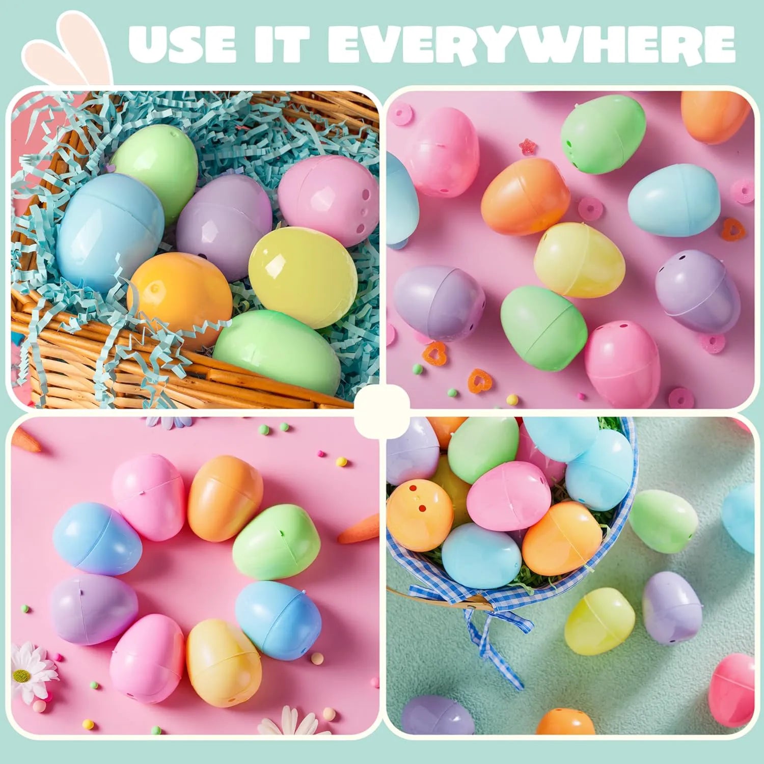 100PCS Pastel Easter Egg Shells Bulk for Easter Hunt 2.3"