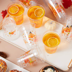 50 Disposable Thanksgiving Plastic Cups