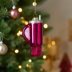 Small Red Christmas Glass Water Cup Ornament