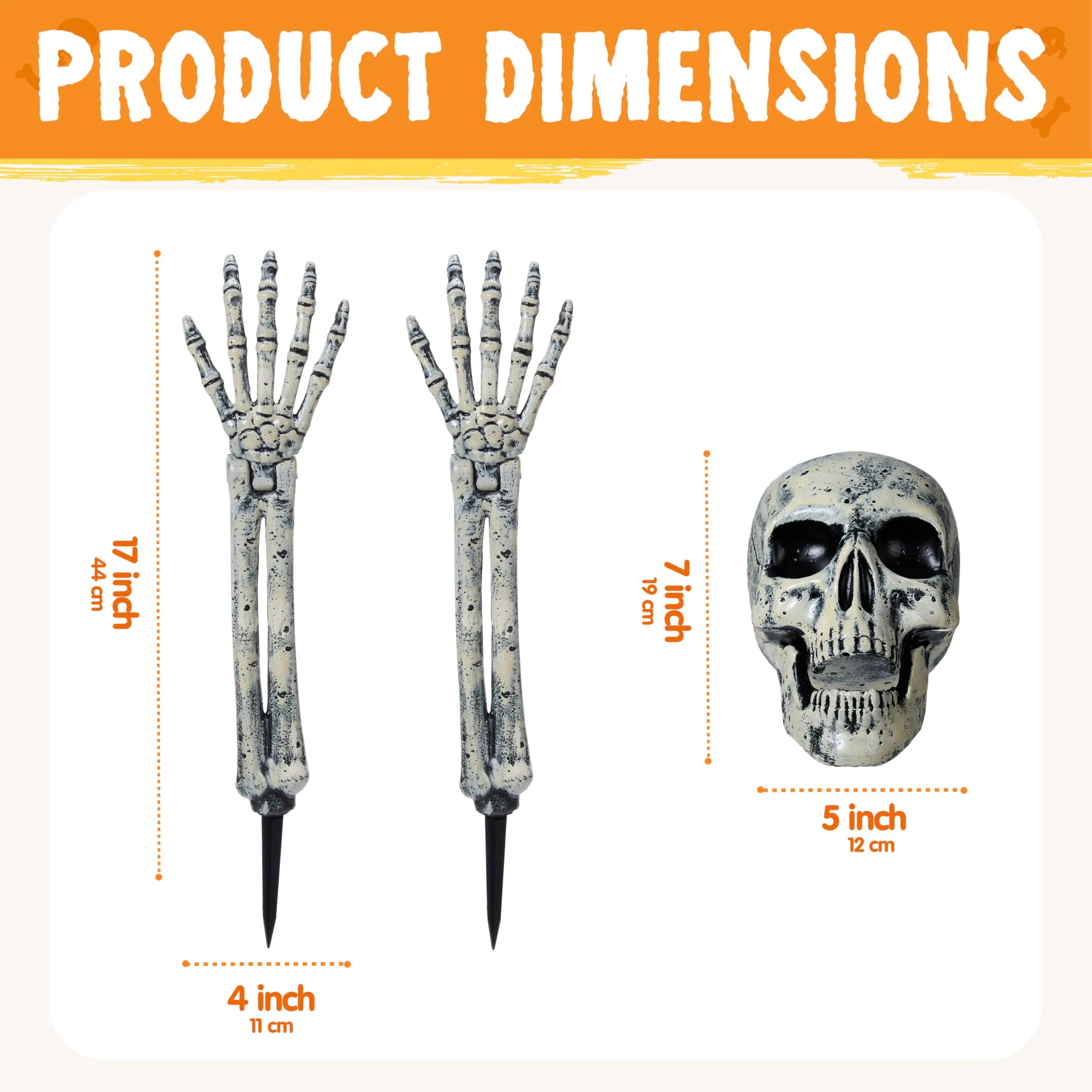 3-Piece Halloween Skeleton Decoration Set for Outdoor Use