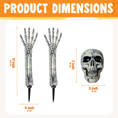 3-Piece Halloween Skeleton Decoration Set for Outdoor Use