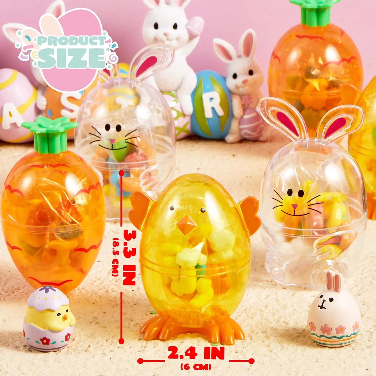12-Pack Easter Candy-Filled Egg Shell Carrots