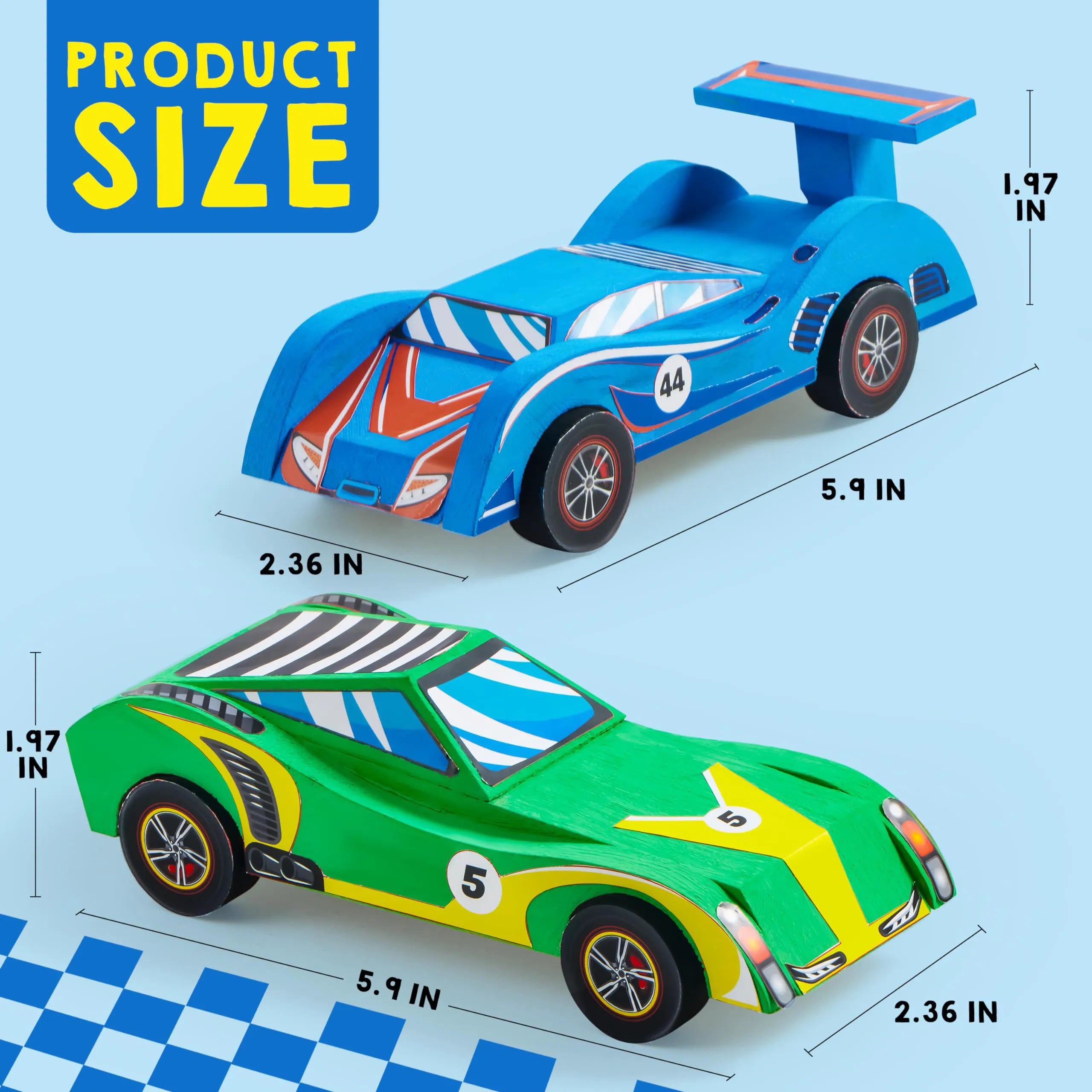 4 DIY Wooden Race Cars-Build & Paint Your Own Wood Craft Kit