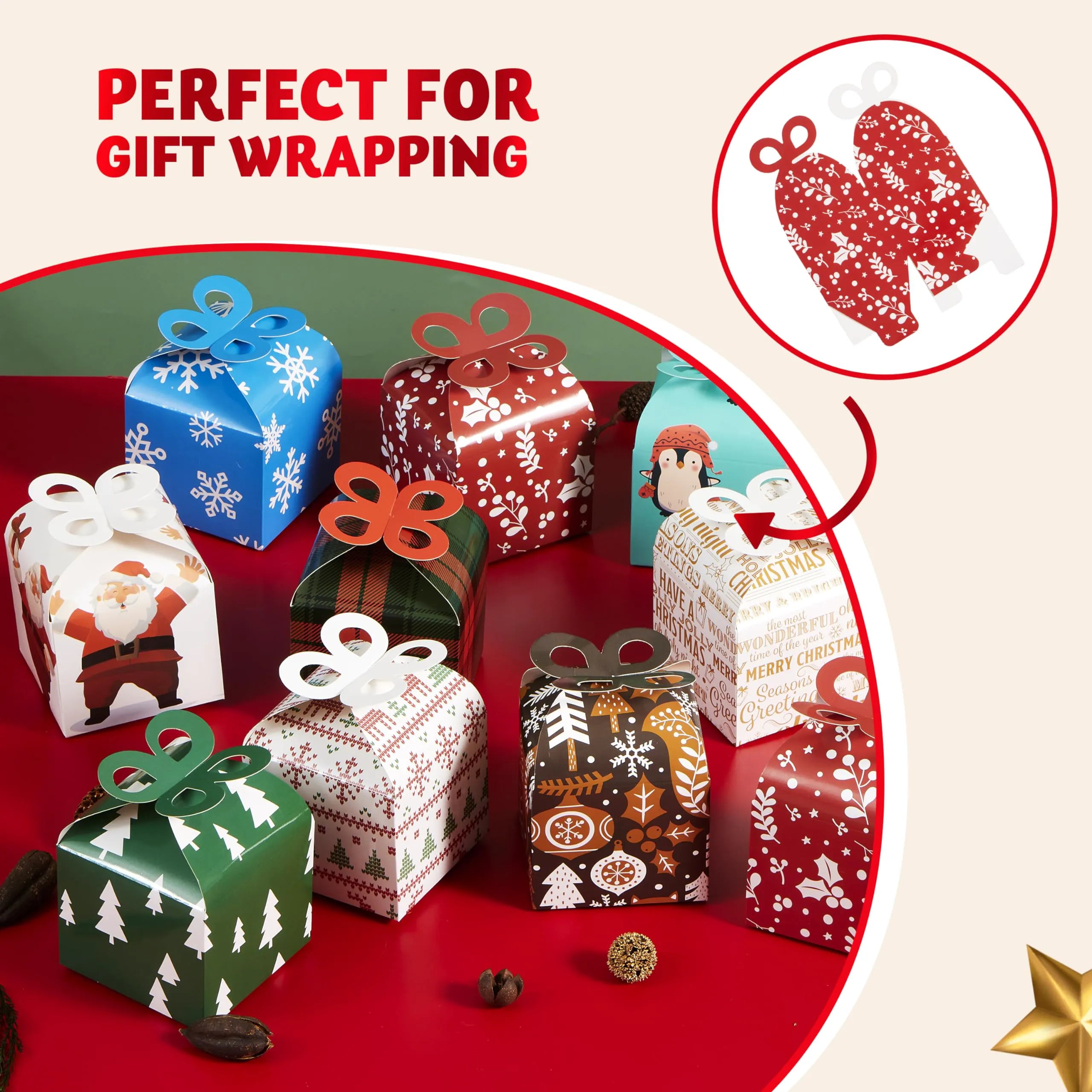 36 PCS Christmas Goody Gift Boxes with Bow