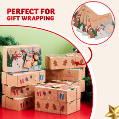 24 PCS Christmas Cookie Gift Baking Box with Window Auto-Popup