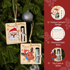 8 Christmas Money Holders for Cash Ornaments, Card Holder Display for Party Decorations