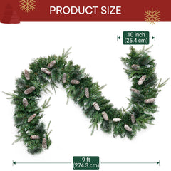 9-Foot Flocked Christmas Garland with Pine